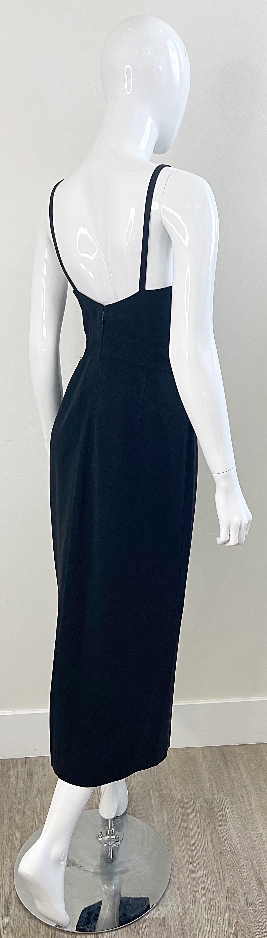 Karl Lagerfeld 1990s Black Sleeveless Timeless Black Vintage 90s Gown Maxi Dress For Sale 9