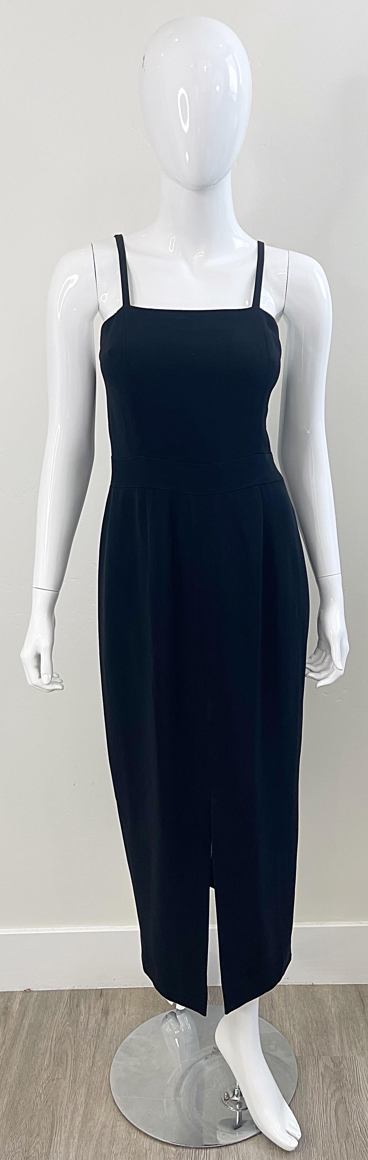 Karl Lagerfeld 1990s Black Sleeveless Timeless Black Vintage 90s Gown Maxi Dress For Sale 10