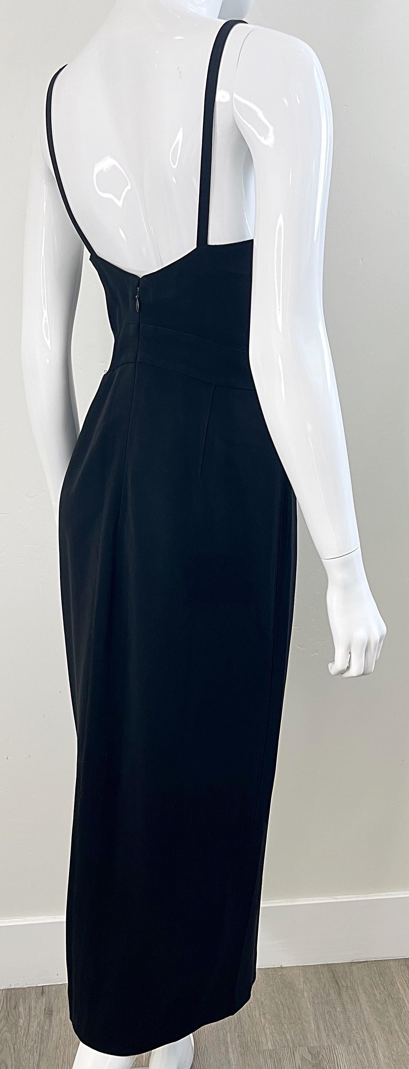Women's Karl Lagerfeld 1990s Black Sleeveless Timeless Black Vintage 90s Gown Maxi Dress For Sale
