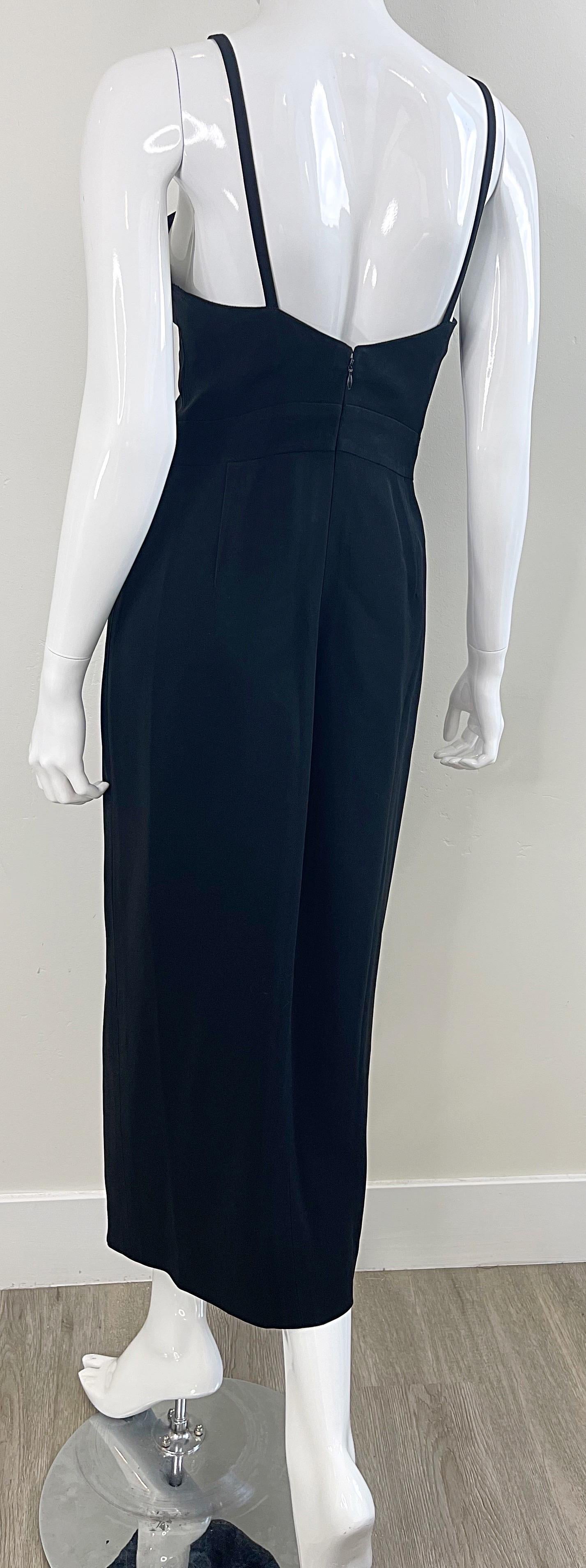 Karl Lagerfeld 1990s Black Sleeveless Timeless Black Vintage 90s Gown Maxi Dress For Sale 2