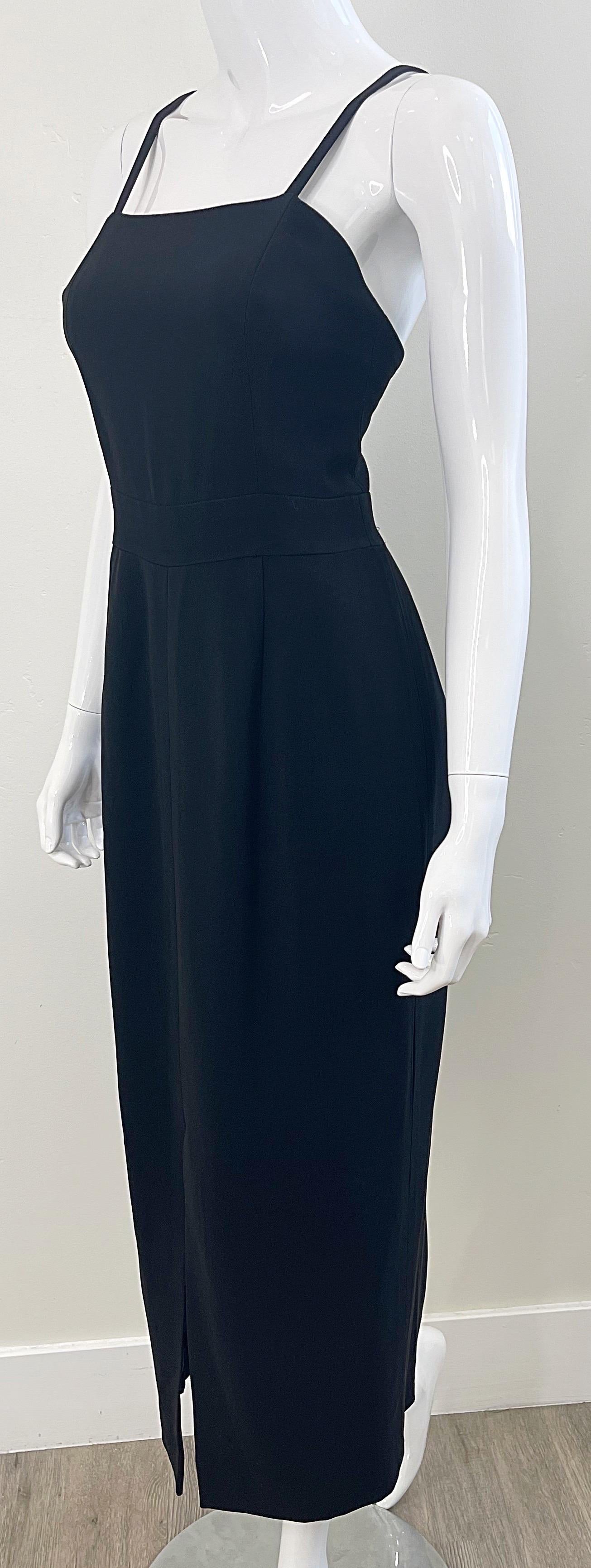 Karl Lagerfeld 1990s Black Sleeveless Timeless Black Vintage 90s Gown Maxi Dress For Sale 3