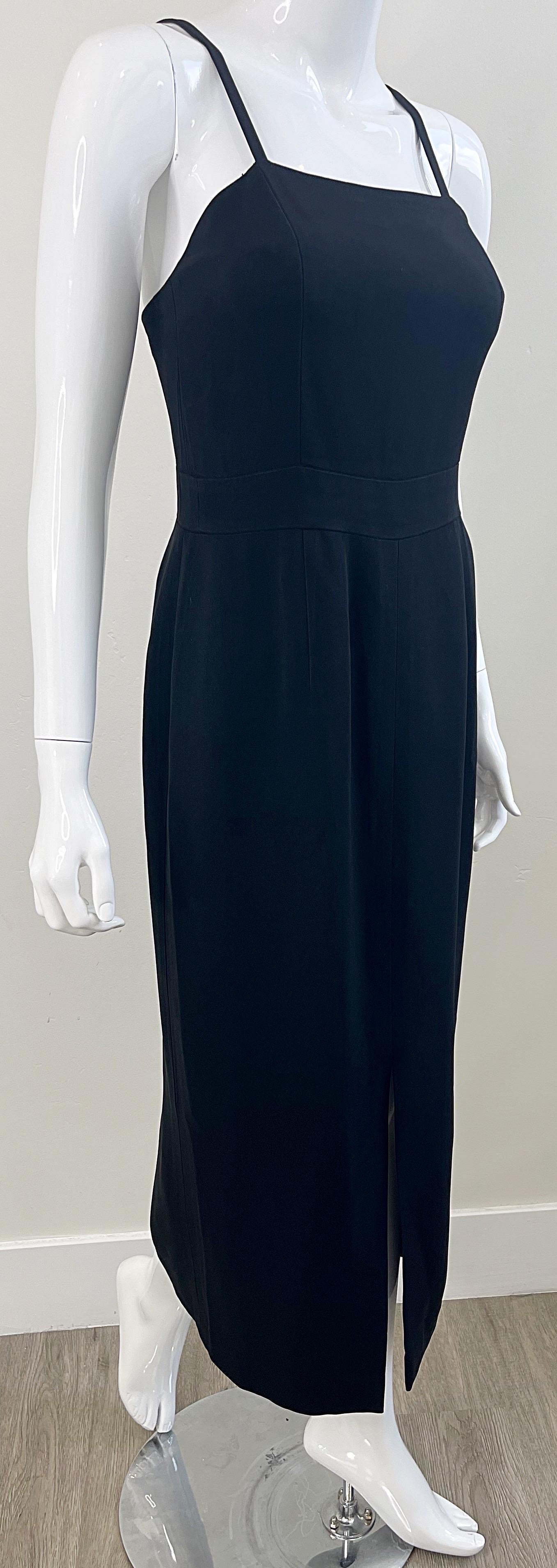 Karl Lagerfeld 1990s Black Sleeveless Timeless Black Vintage 90s Gown Maxi Dress For Sale 4