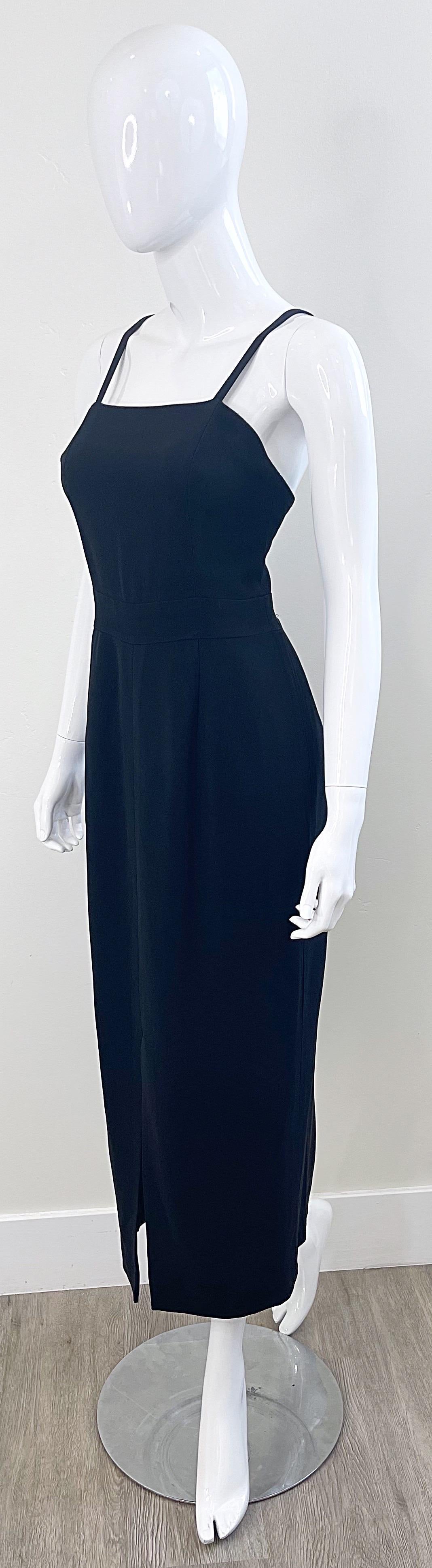 Karl Lagerfeld 1990s Black Sleeveless Timeless Black Vintage 90s Gown Maxi Dress For Sale 5
