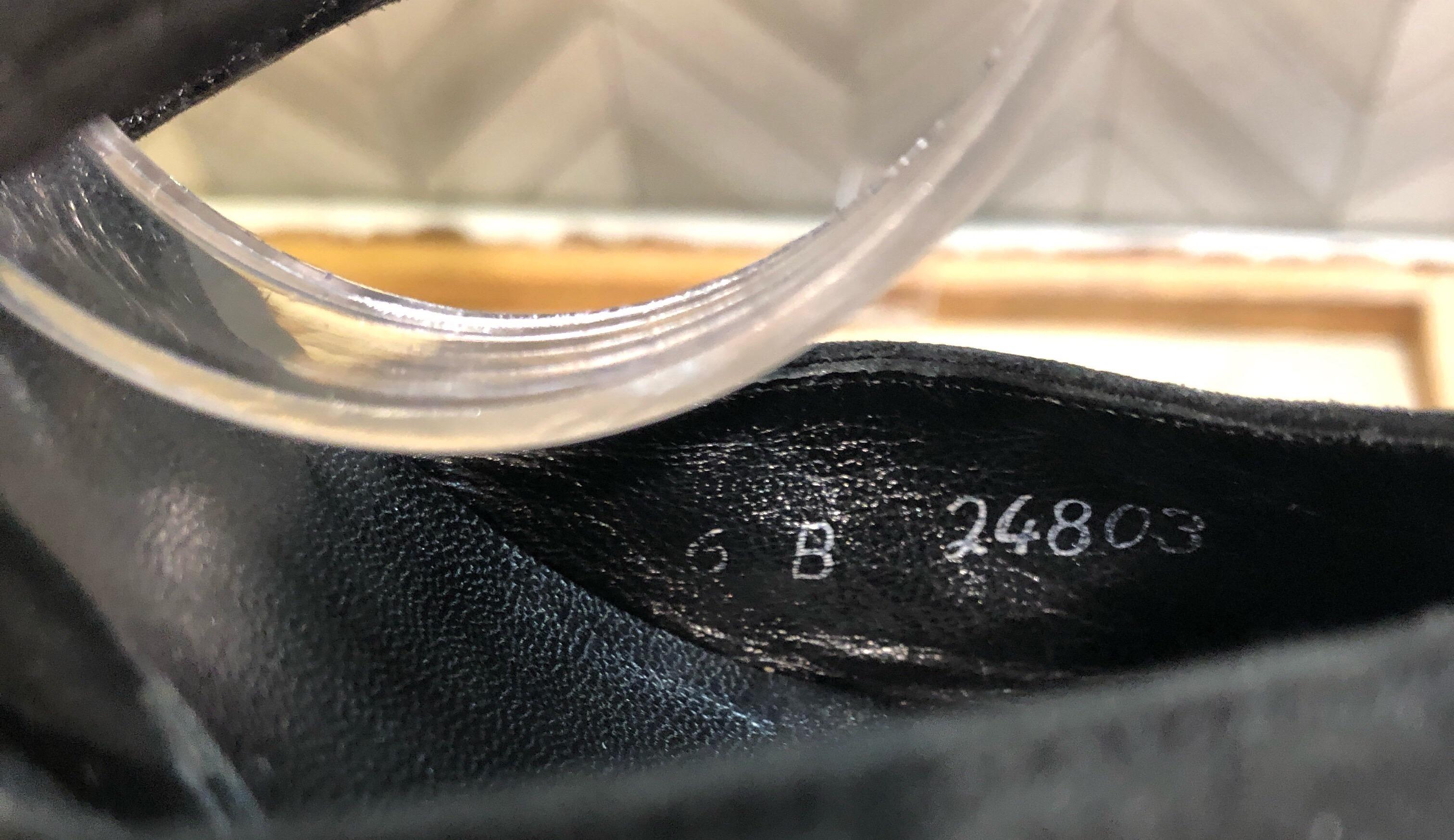 Women's Karl Lagerfeld 1990s Size 6 Black Suede Leather Bondage Inspired Vintage Heels For Sale