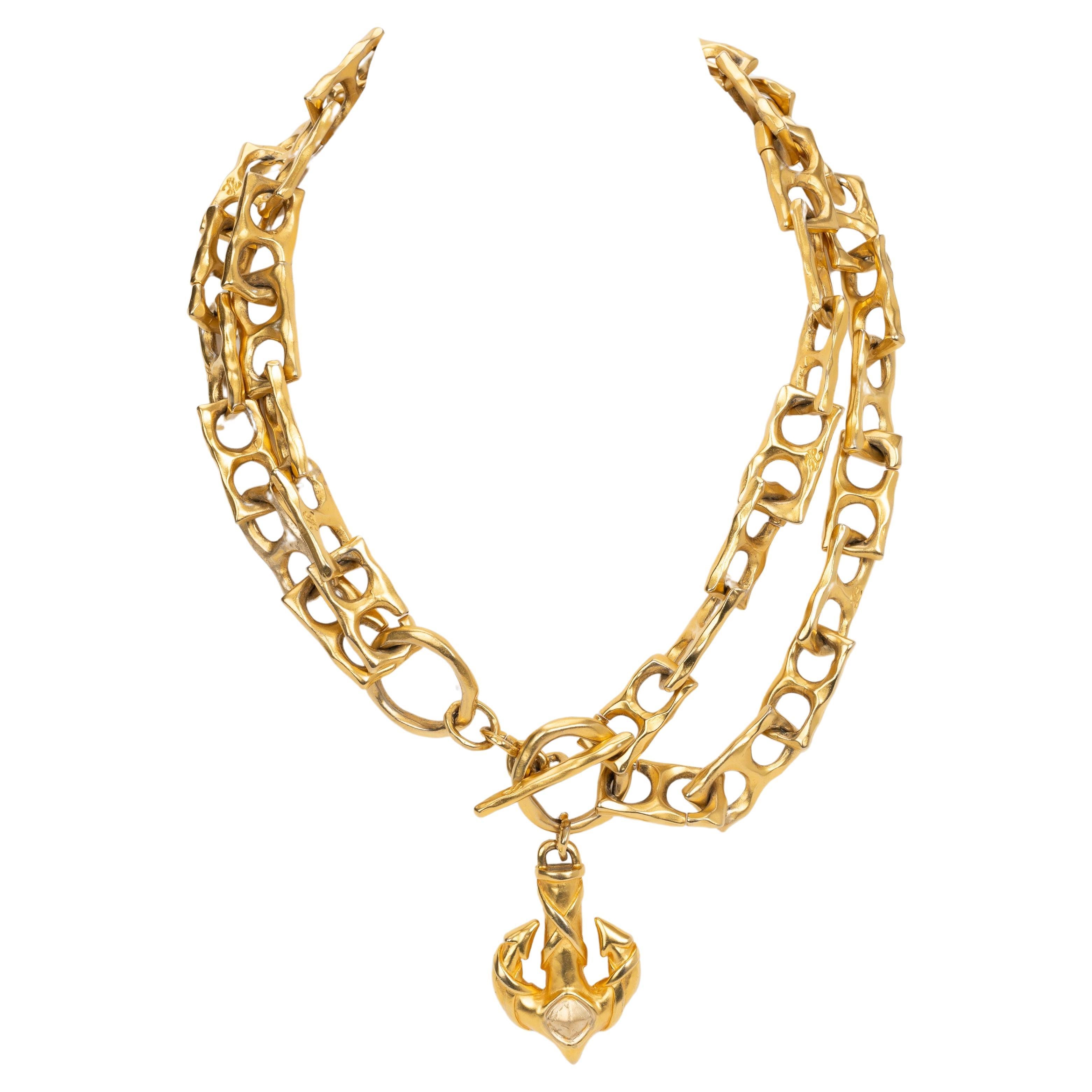 Karl Lagerfeld, collier à double chaîne des années 80