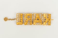 Karl Lagerfeld Articulated Bracelet in Gilded Metal Paved with Small Cabochons