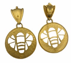 Karl Lagerfeld Bee Stencil Clip On Earrings, 1990s