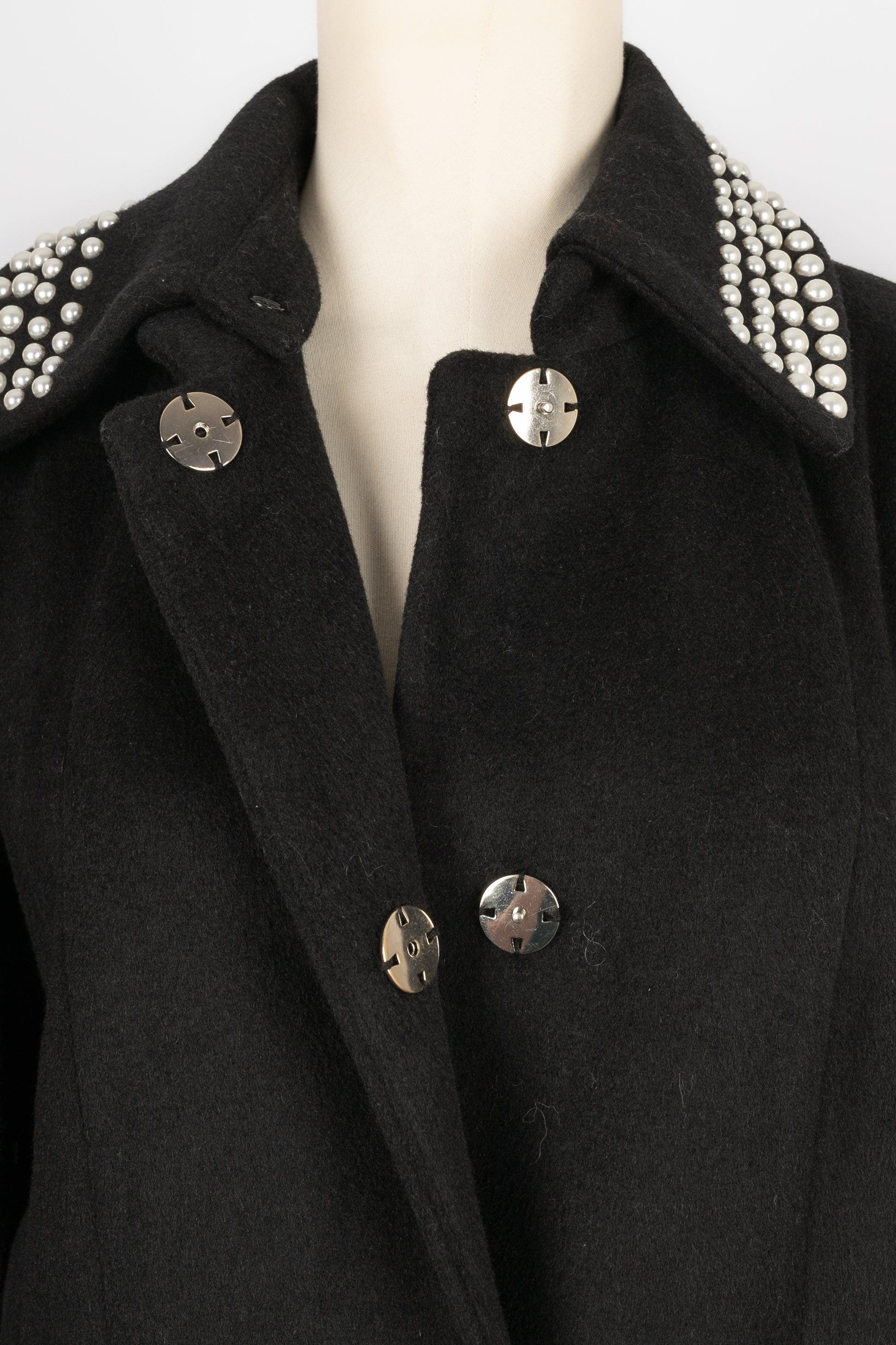 Karl Lagerfeld Black Blended Wool Jacket For Sale 2