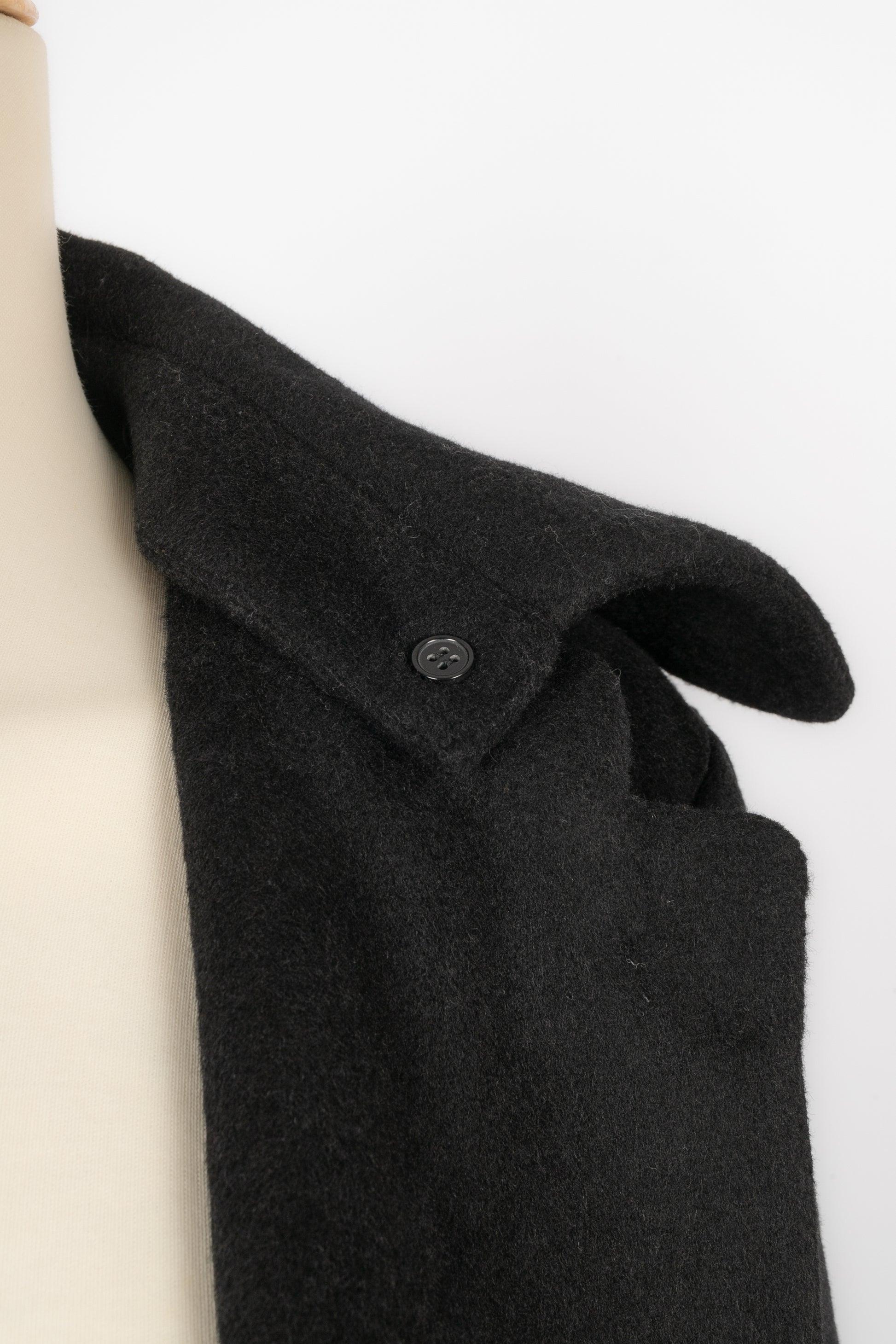 Karl Lagerfeld Black Blended Wool Jacket For Sale 4