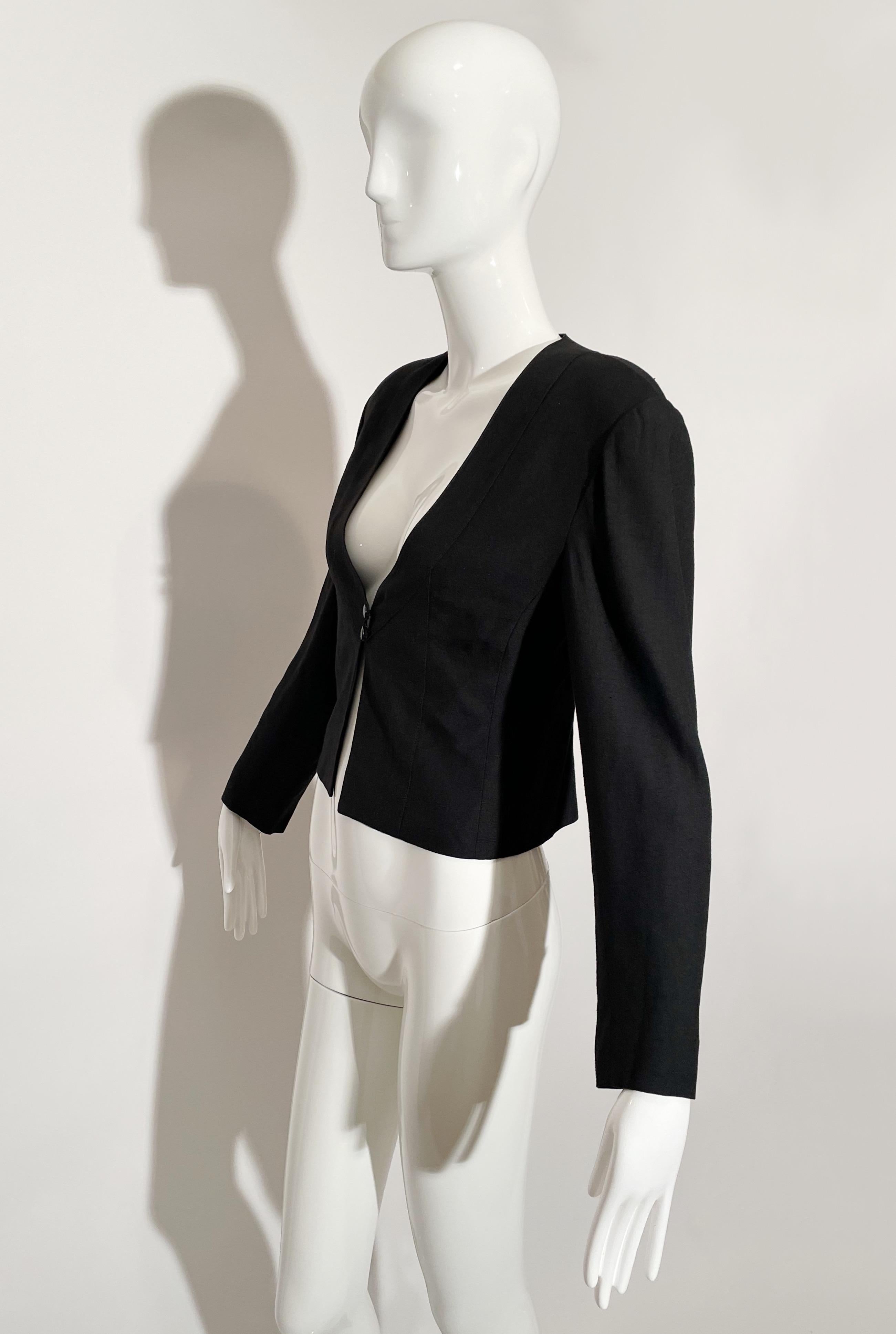 Women's Karl Lagerfeld Black Cropped Blazer  For Sale