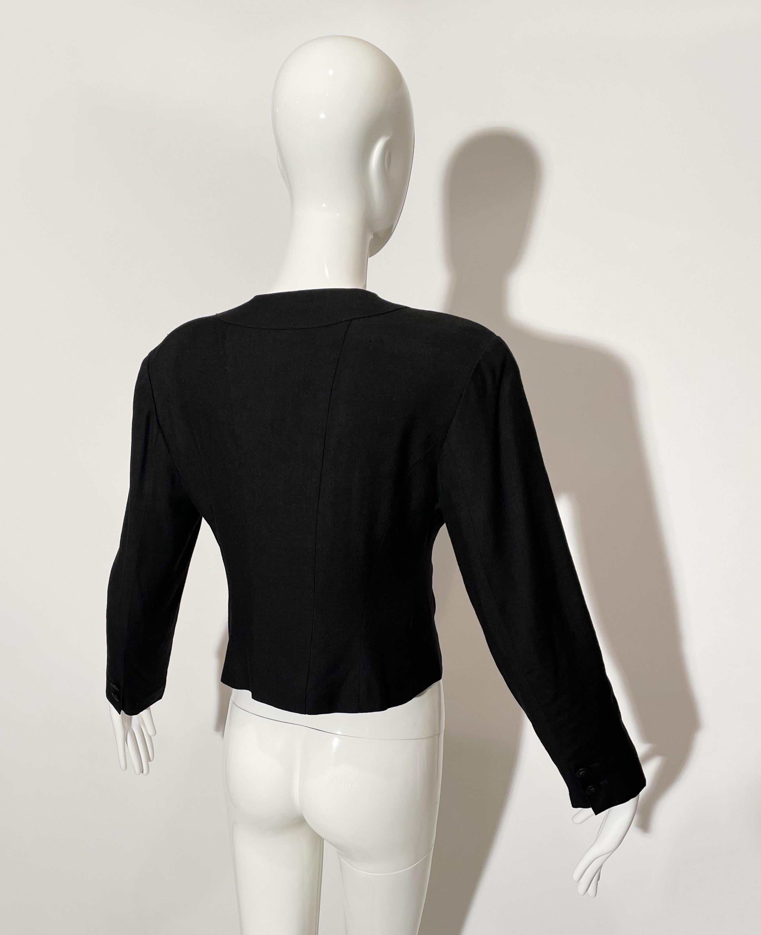 Karl Lagerfeld Black Cropped Blazer  For Sale 1