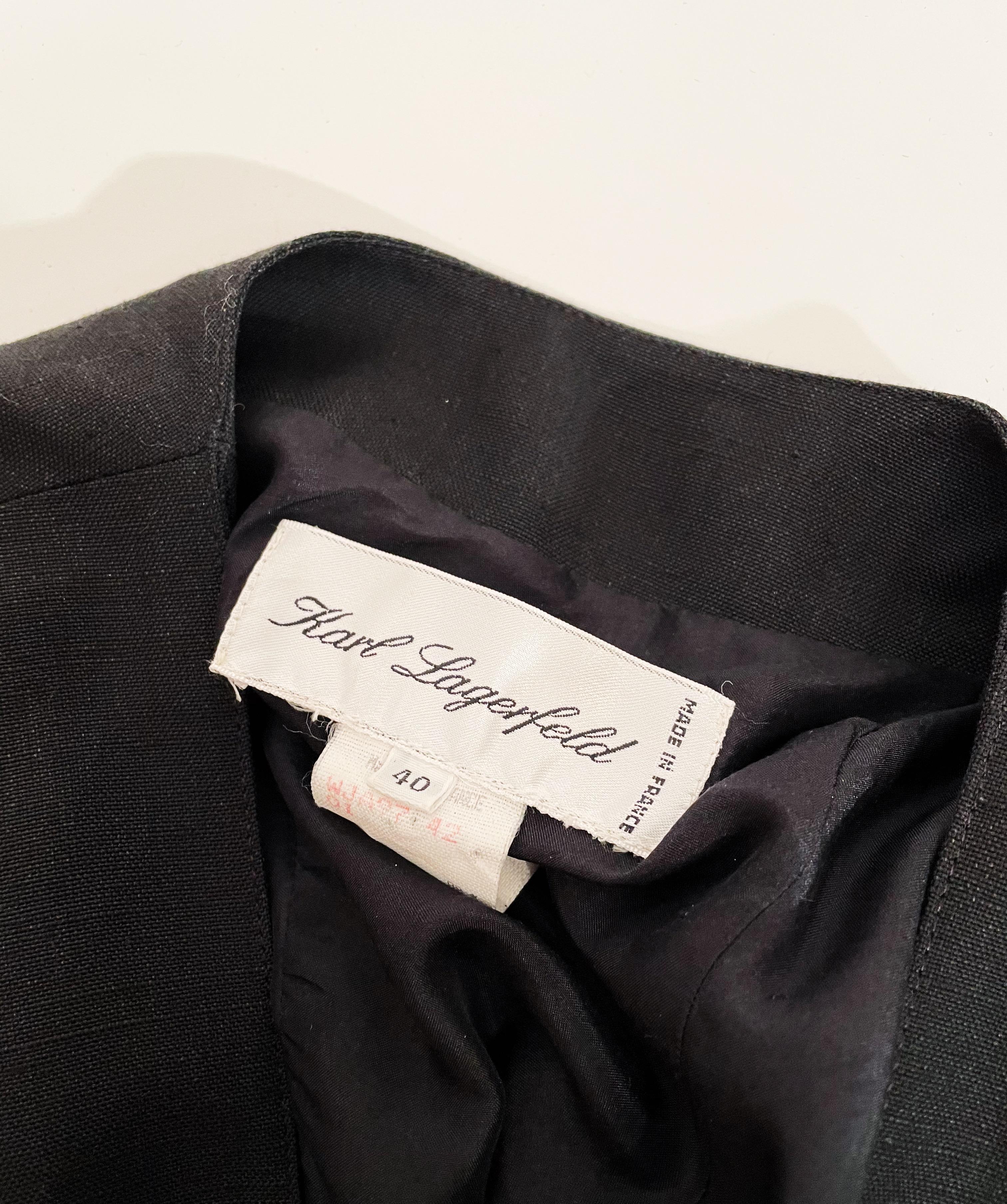 Karl Lagerfeld Black Cropped Blazer  For Sale 2