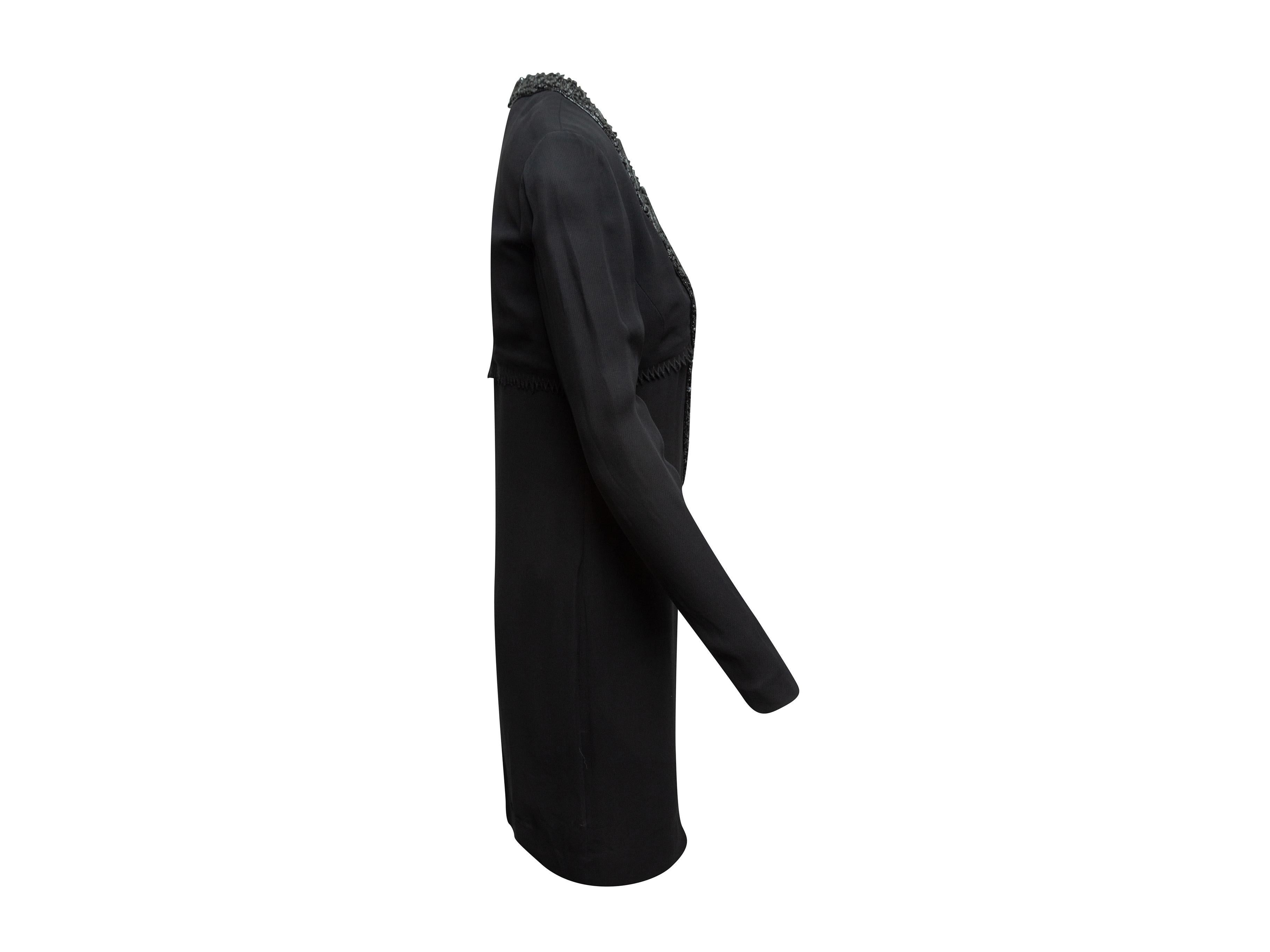 Product details: Vintage black long sleeve dress by Karl Lagerfeld. V-neck featuring bead embellishments. Designer size 40. 29