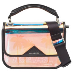 Karl Lagerfeld Black/Iridescent PVC and Leather Kalifornia 2 in 1 Bag