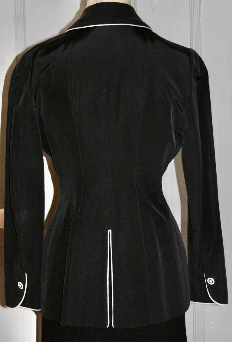Karl Lagerfeld Black Jacket White Trim For Sale at 1stDibs