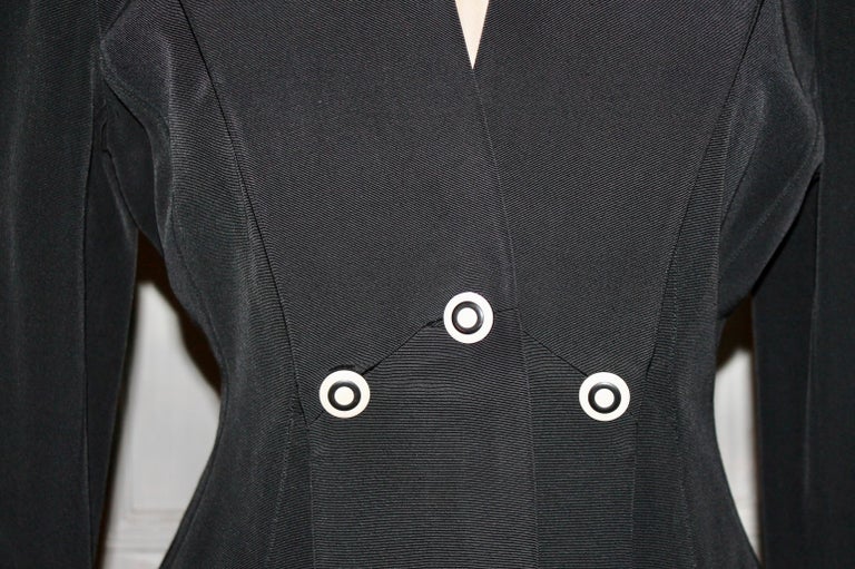 Karl Lagerfeld Black Jacket White Trim For Sale at 1stDibs