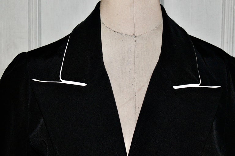 Karl Lagerfeld Black Jacket White Trim For Sale at 1stDibs