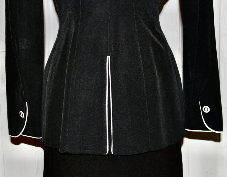 Karl Lagerfeld Black Jacket White Trim For Sale at 1stDibs