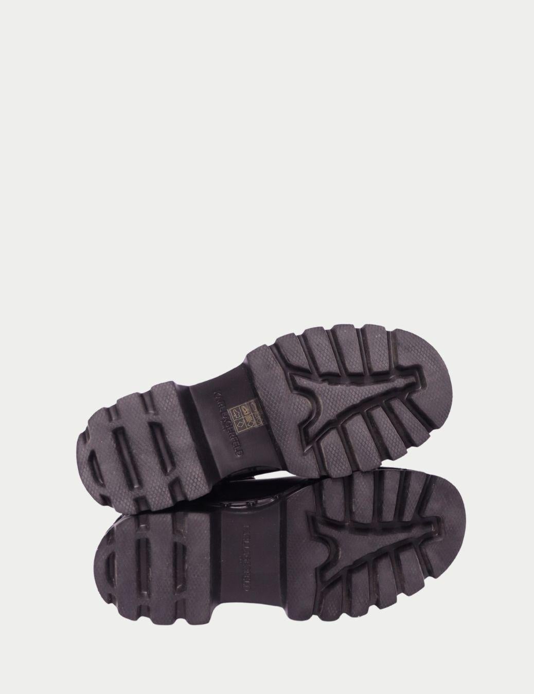 Karl Lagerfeld Bottes en cuir noir avec charmes dorés - EU 38 Excellent état - En vente à Amman, JO