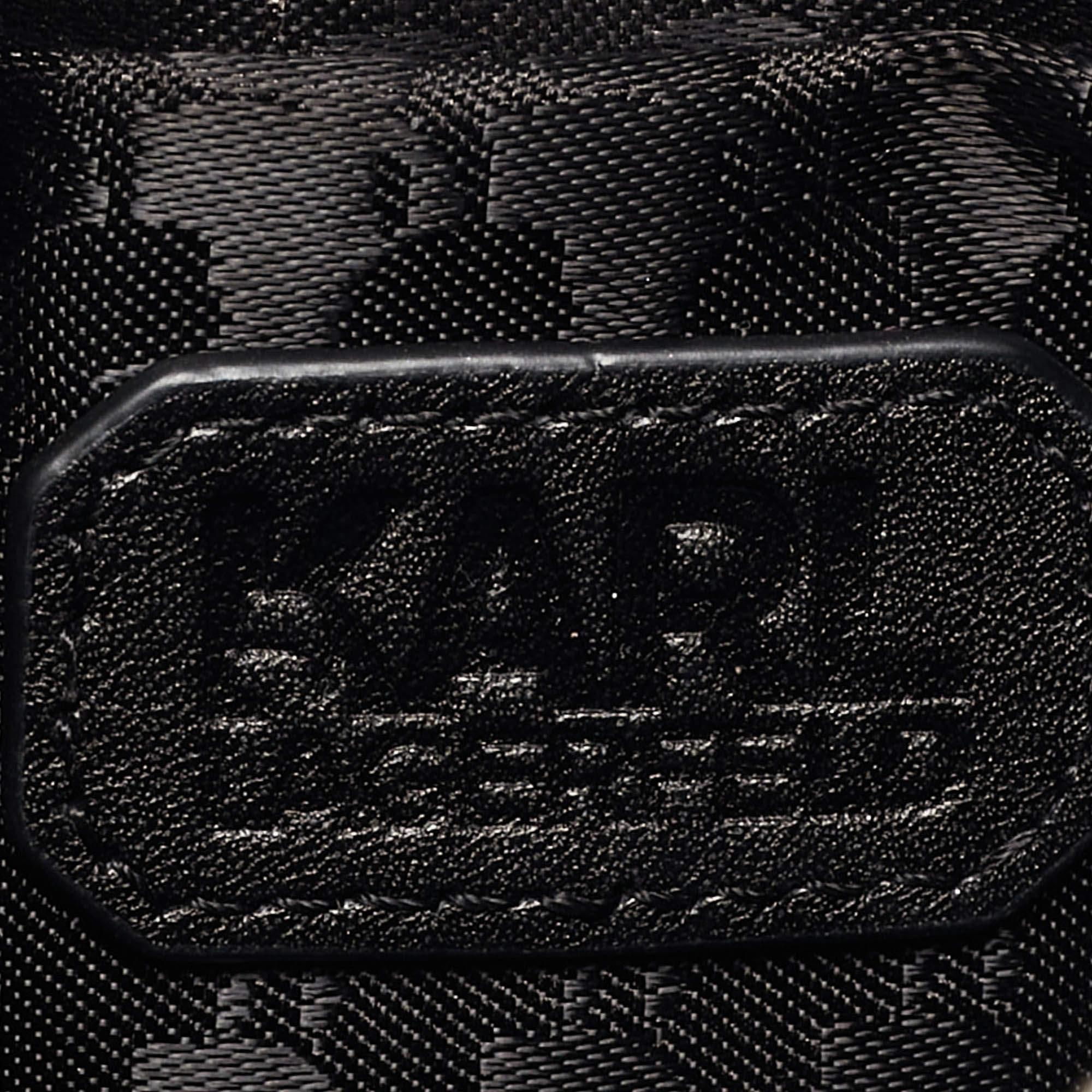 Karl Lagerfeld Black Leather Eyelet Cat Ear Pouch For Sale 4