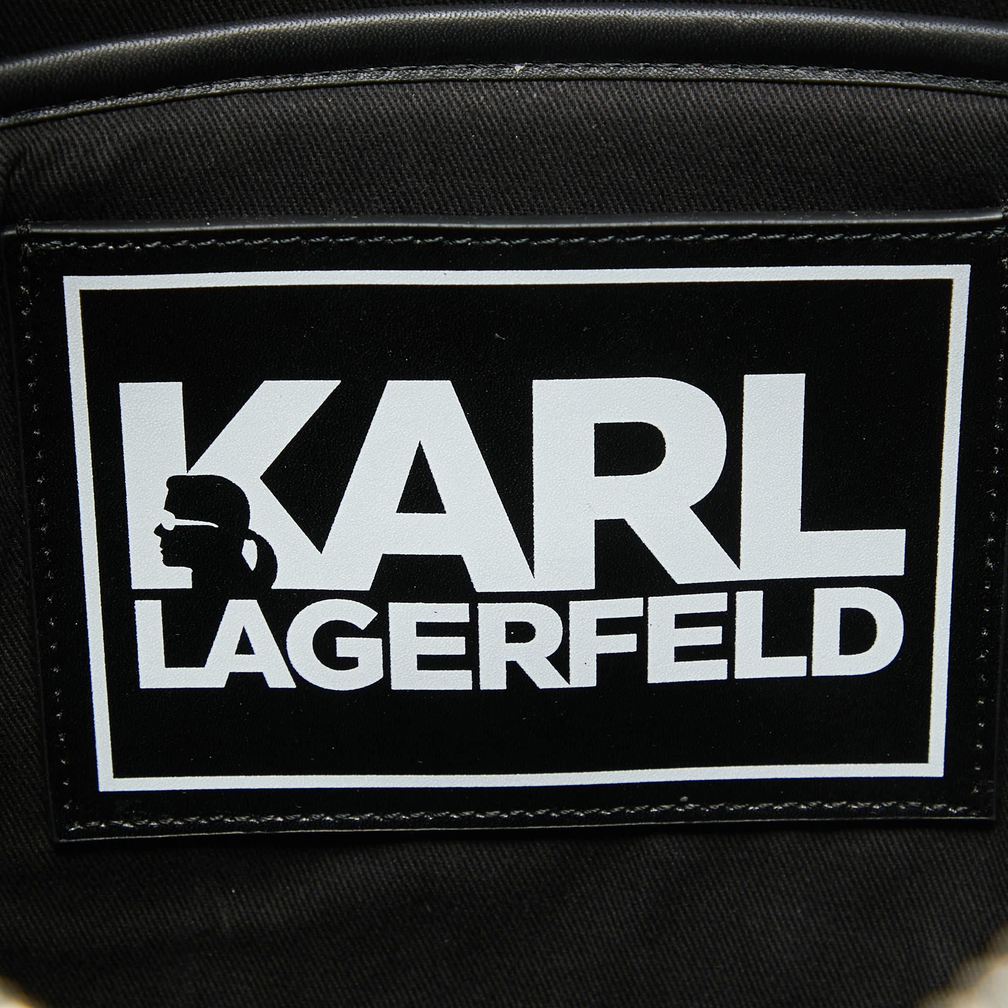Karl Lagerfeld Black Leather K/Loom Briefcase 5