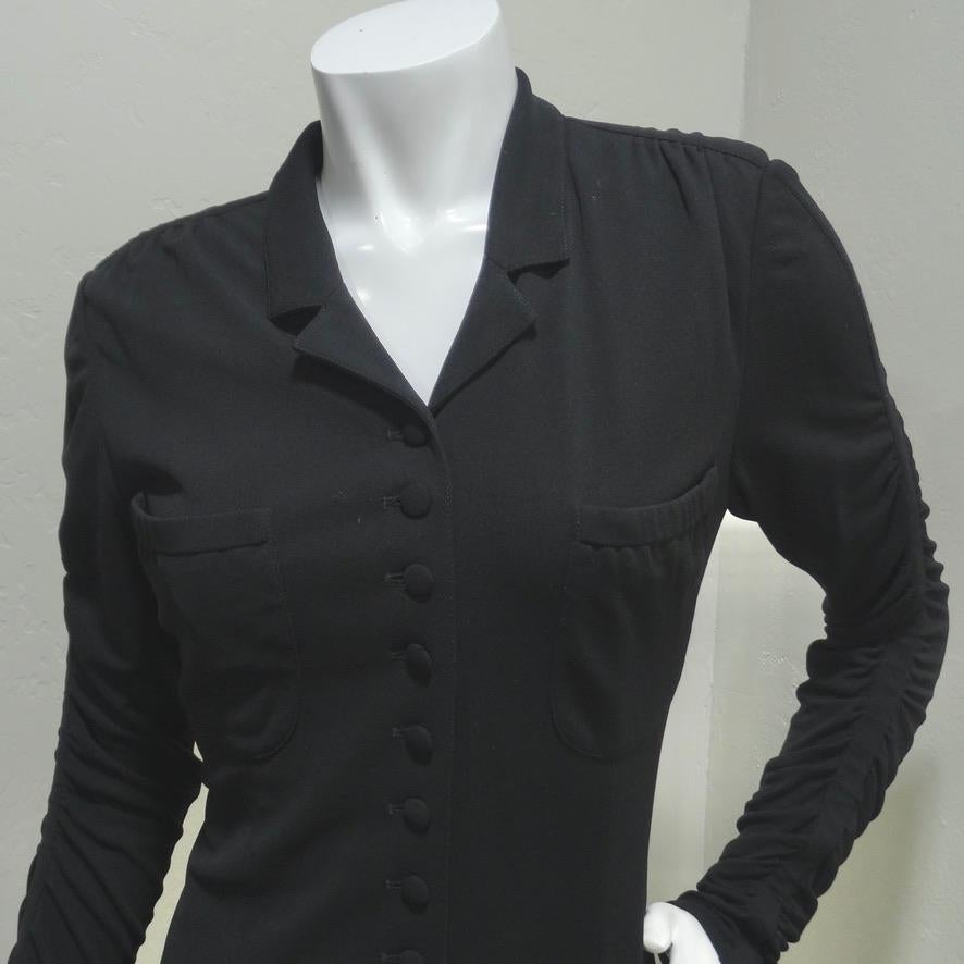 Karl Lagerfeld Black Shirt Dress circa 1990's For Sale 1