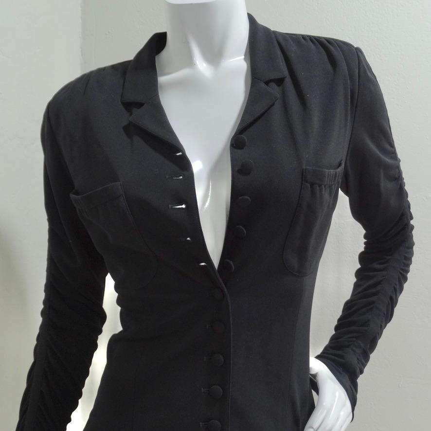 Karl Lagerfeld - Robe chemise noire, circa 1990 en vente 3