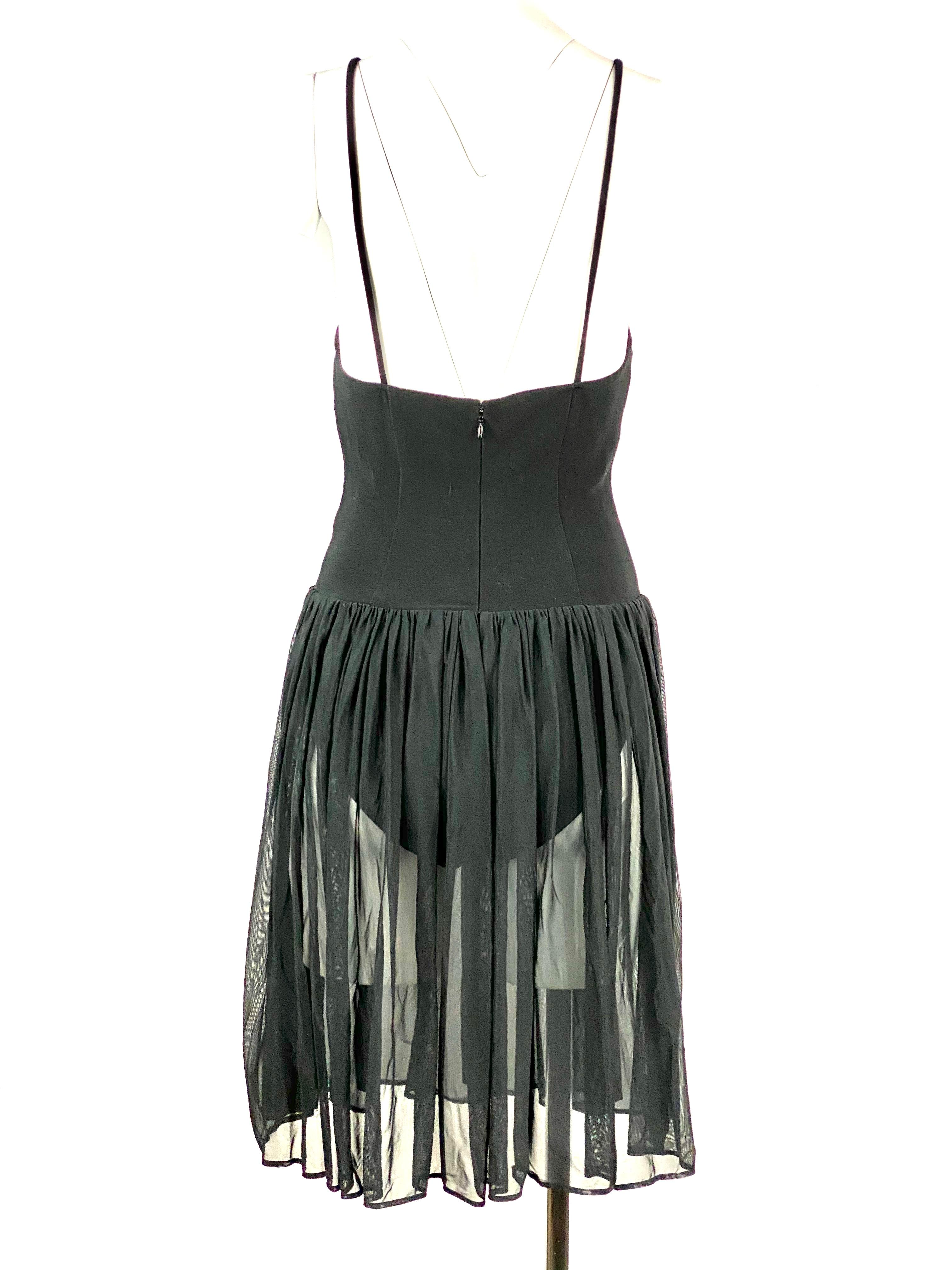 Karl Lagerfeld Black Spaghetti Strap Mini Dress Size 40 2