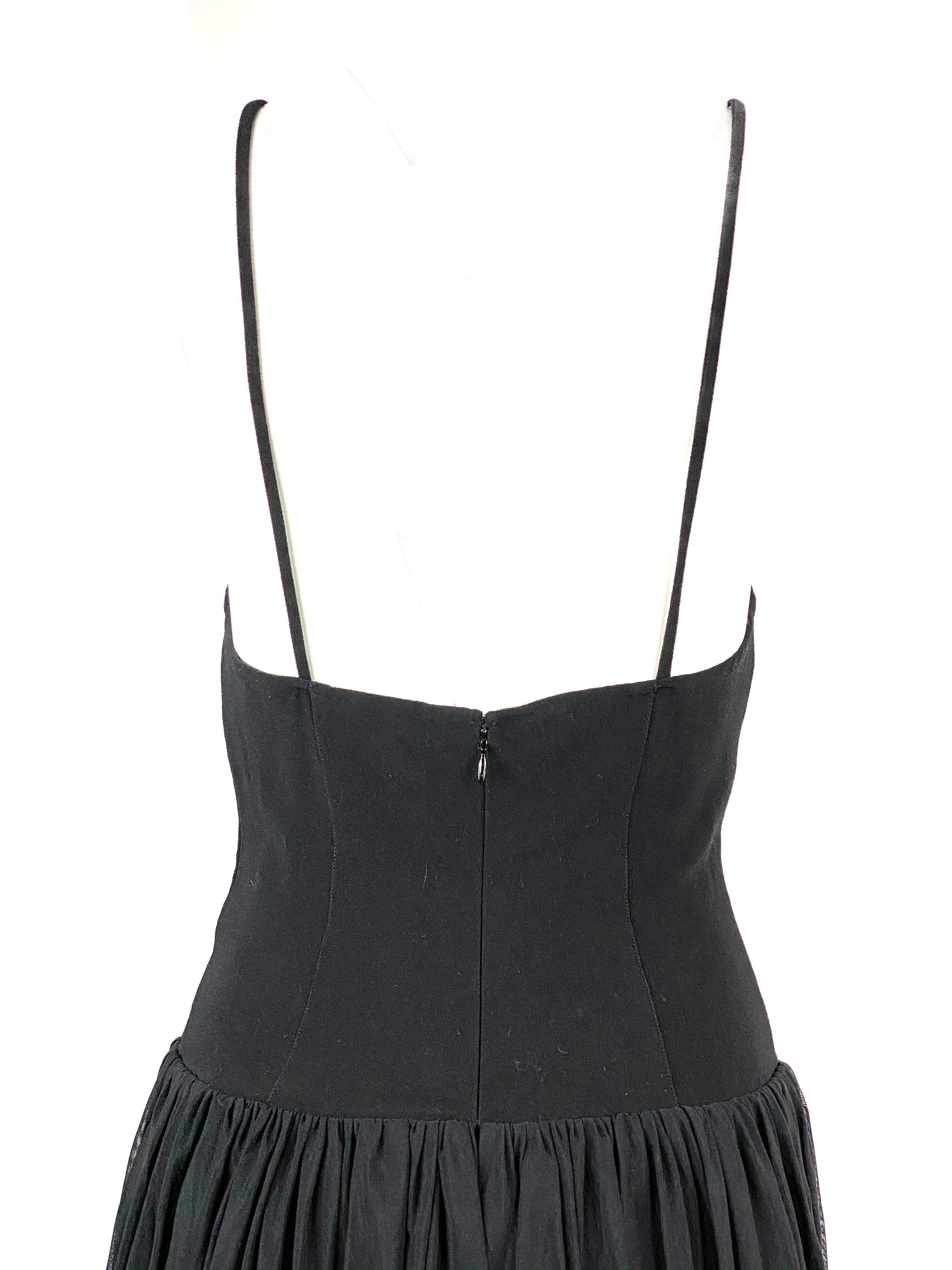 Karl Lagerfeld Black Spaghetti Strap Mini Dress Size 40 3