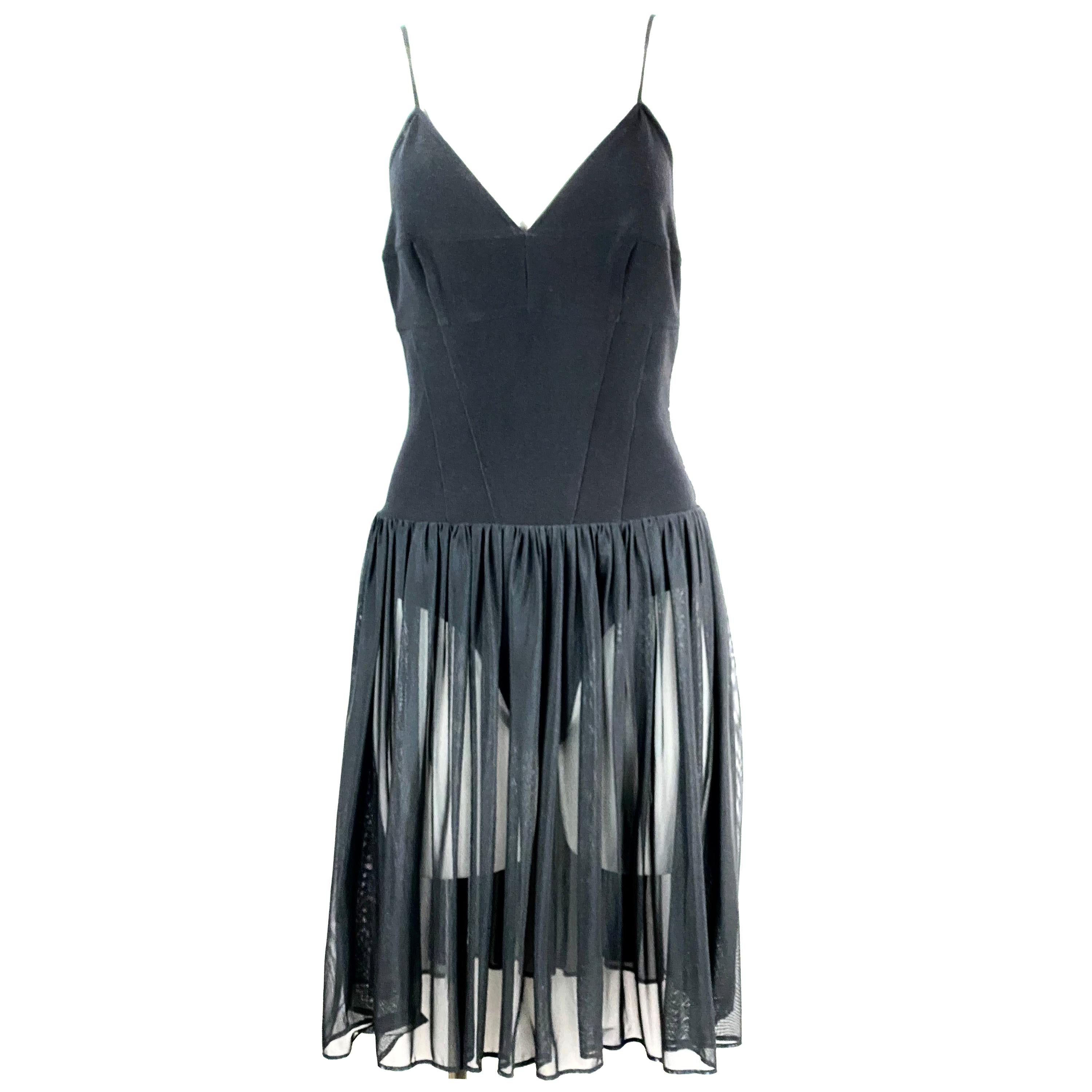 Karl Lagerfeld Black Spaghetti Strap Mini Dress Size 40