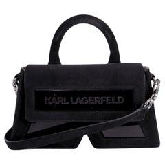 Karl Lagerfeld Black Top Handle Crossbody Bag