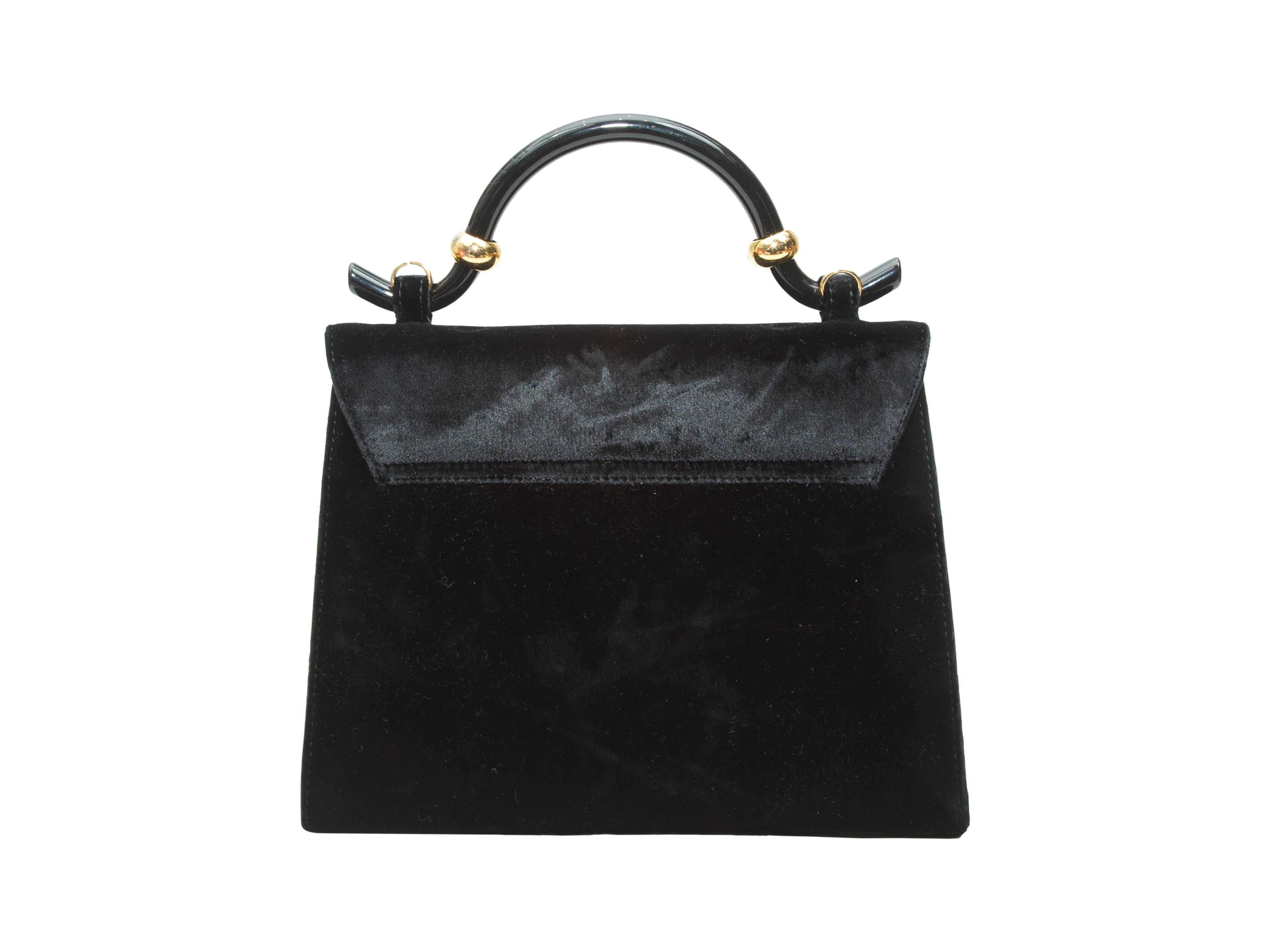 Karl Lagerfeld Black Velvet Crossbody Bag In Good Condition In New York, NY