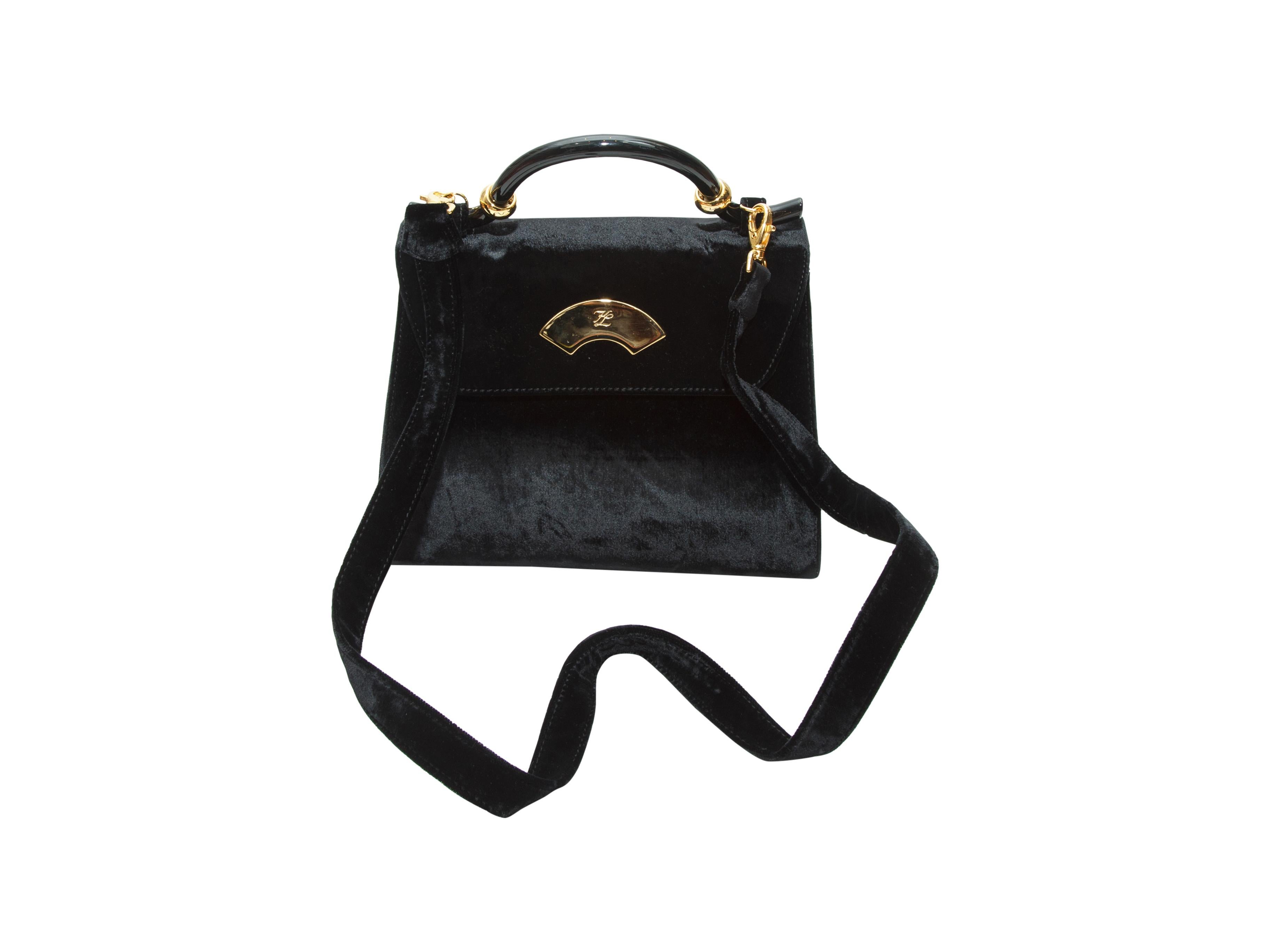 Women's Karl Lagerfeld Black Velvet Crossbody Bag