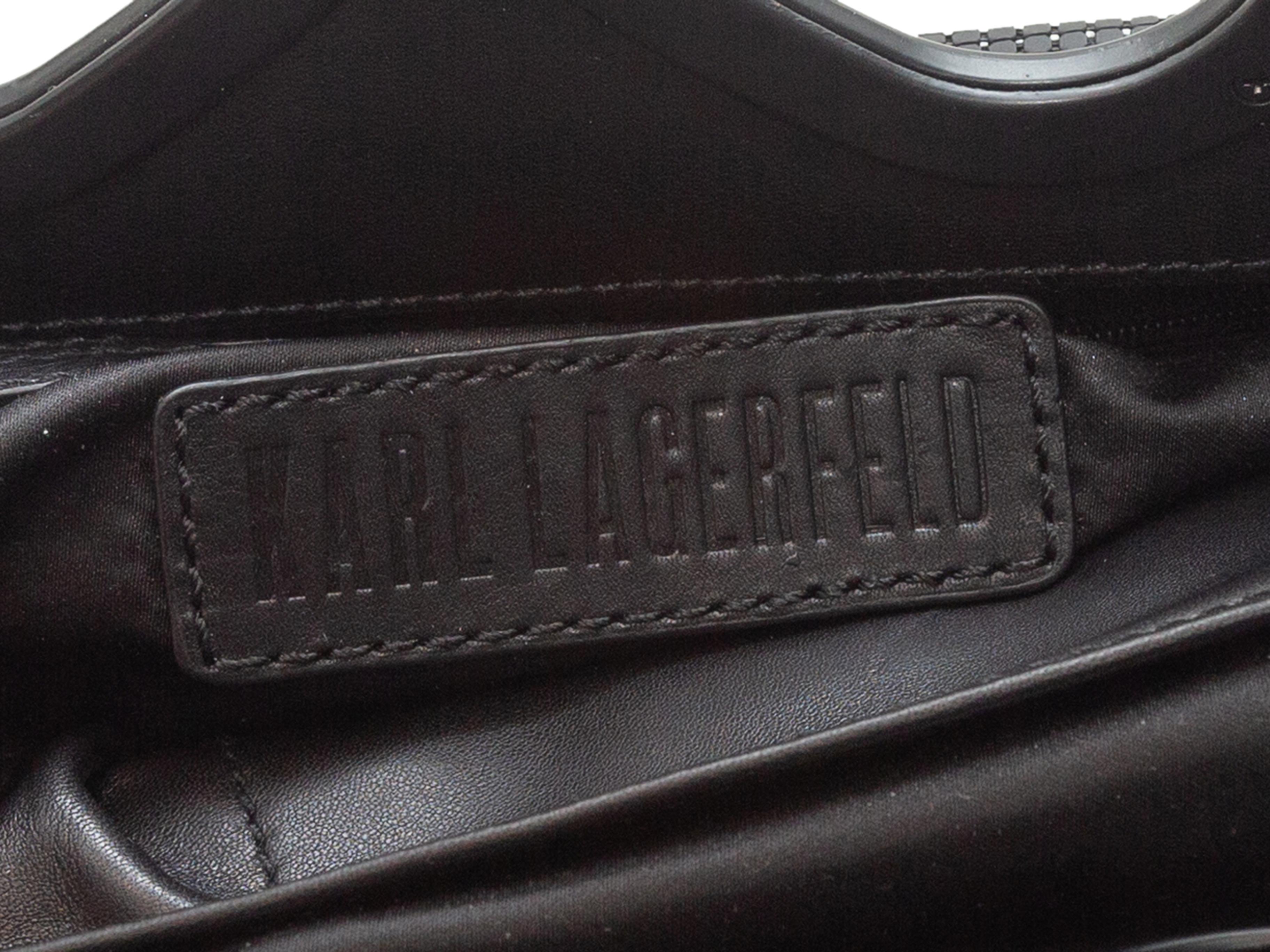 Karl Lagerfeld Schwarz-Weiß-Tasche mit Ketten-Etuidruck in limitierter Auflage Damen