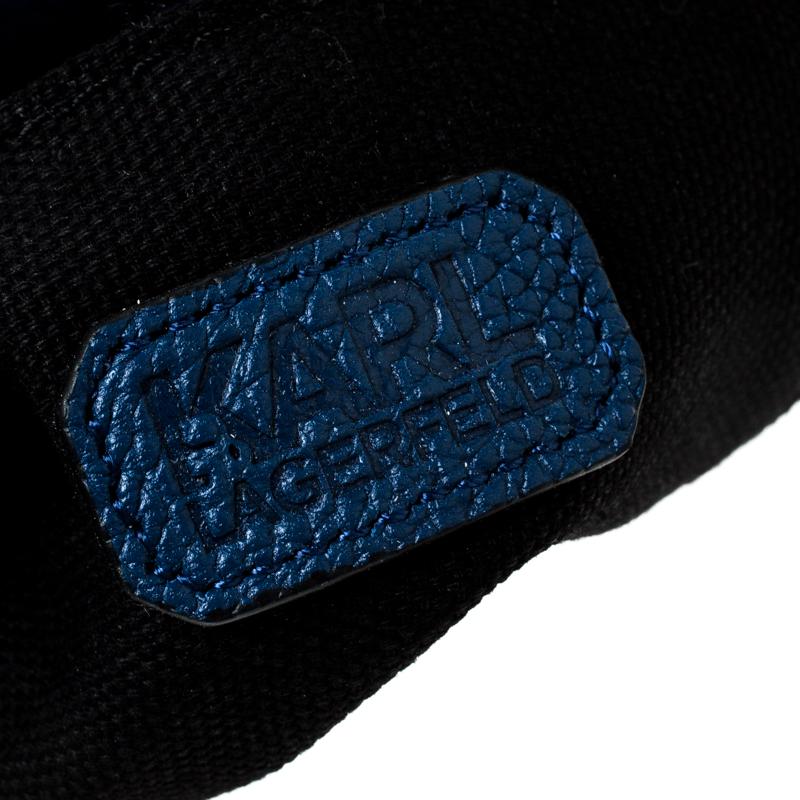 Karl Lagerfeld Blue Leather Small K Crossbody Bag 1