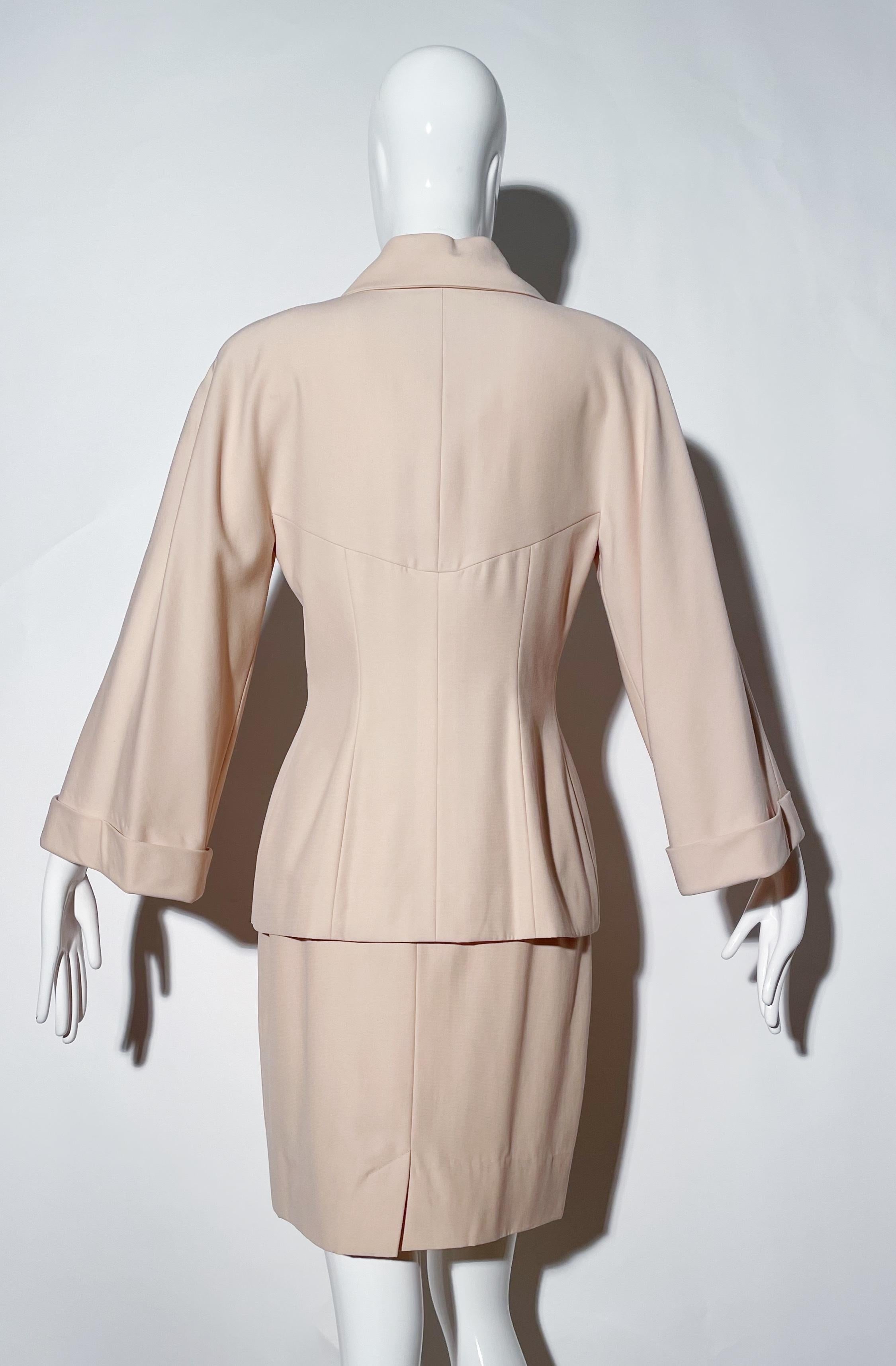 Beige Karl Lagerfeld Blush Skirt Suit For Sale