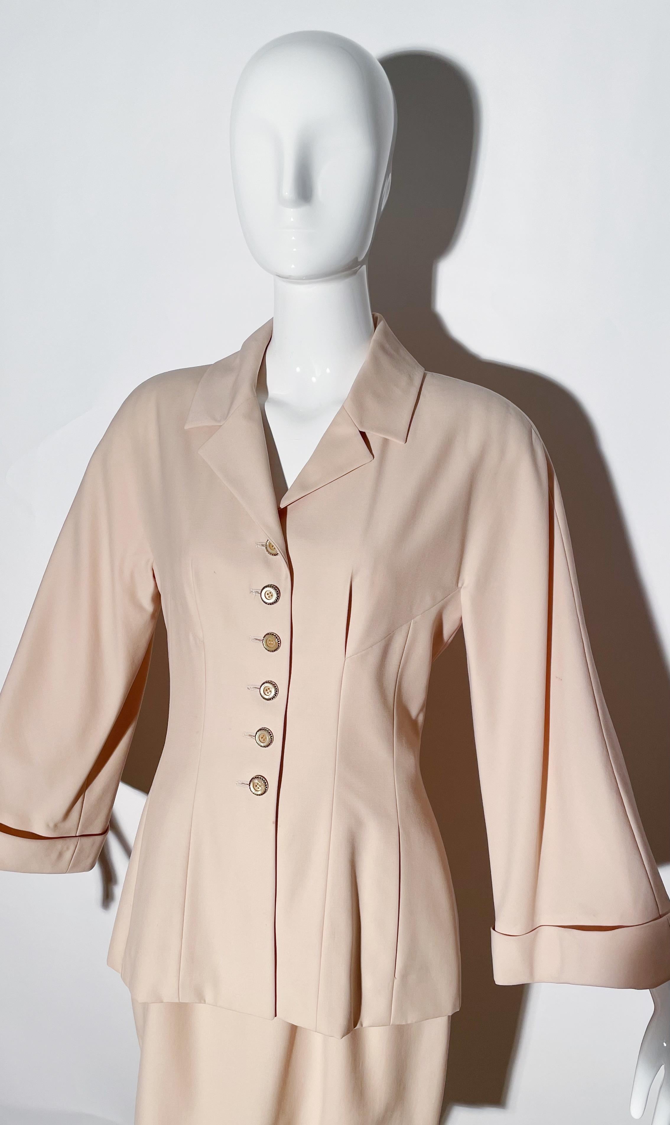 Karl Lagerfeld Blush Skirt Suit For Sale 1