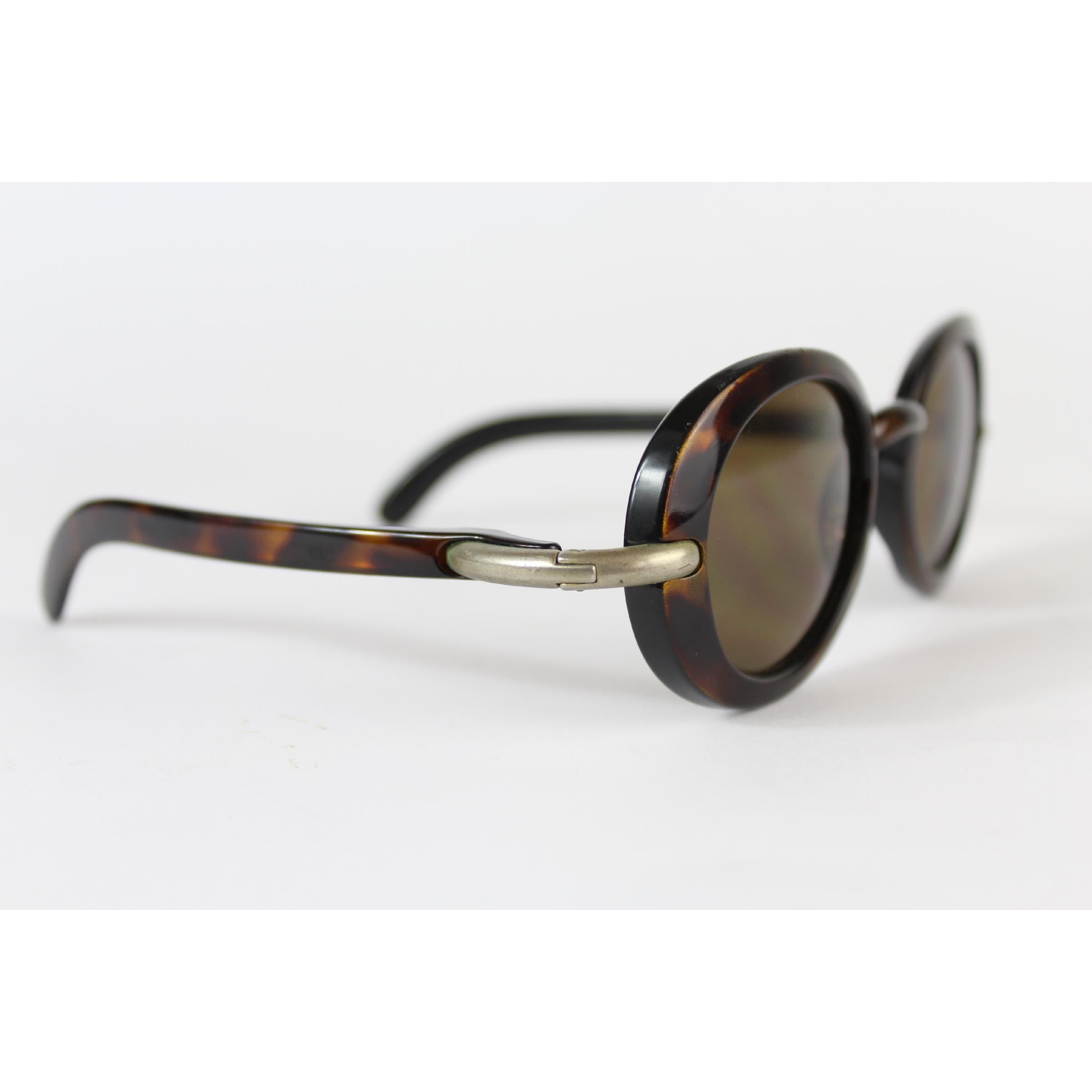 Karl Lagerfeld Brown Tortoise Round Lenses PC Cridalon Sunglasses 1990s 1