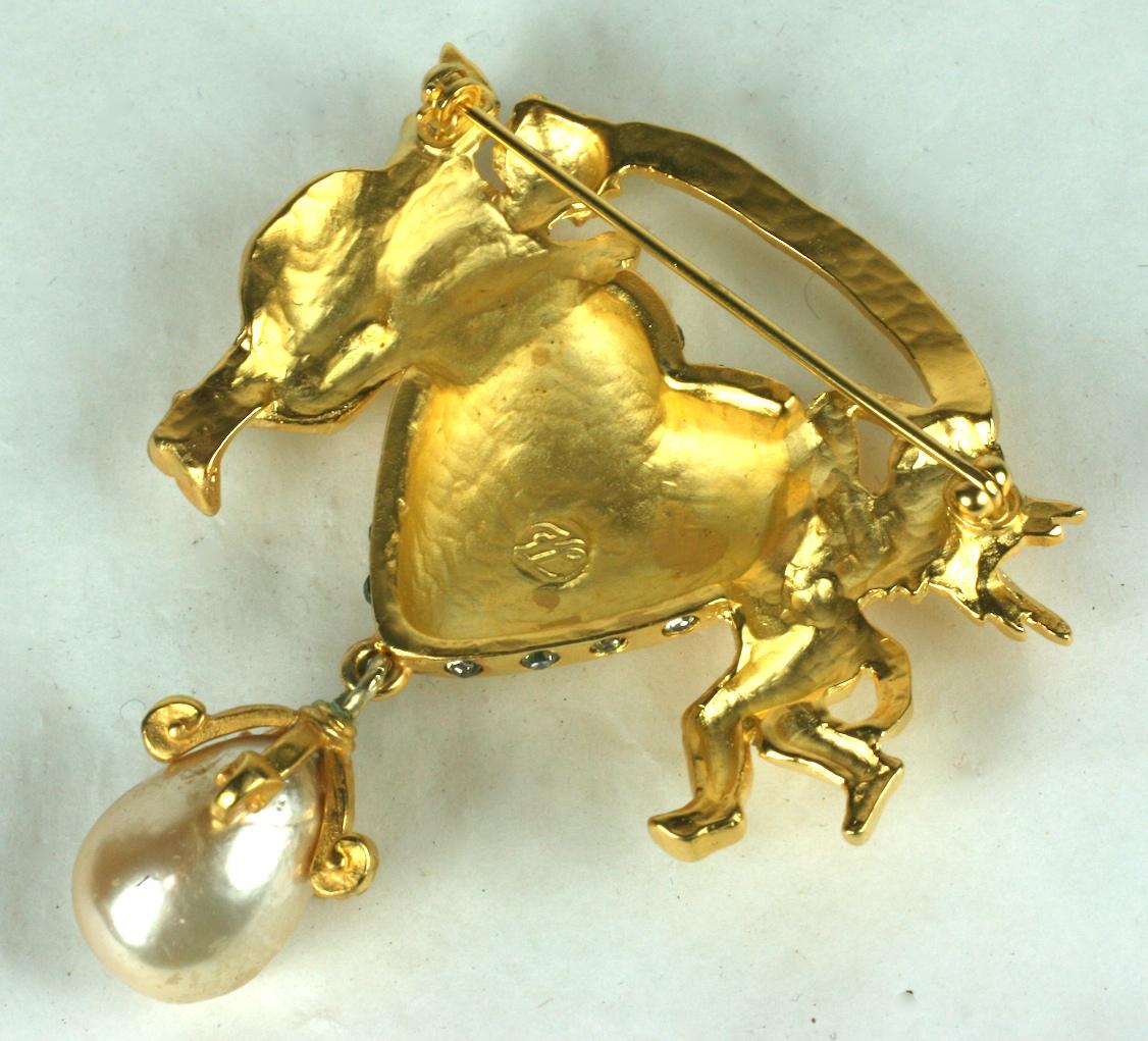 Karl Lagerfeld Cupid Heart Brooch In Excellent Condition In New York, NY