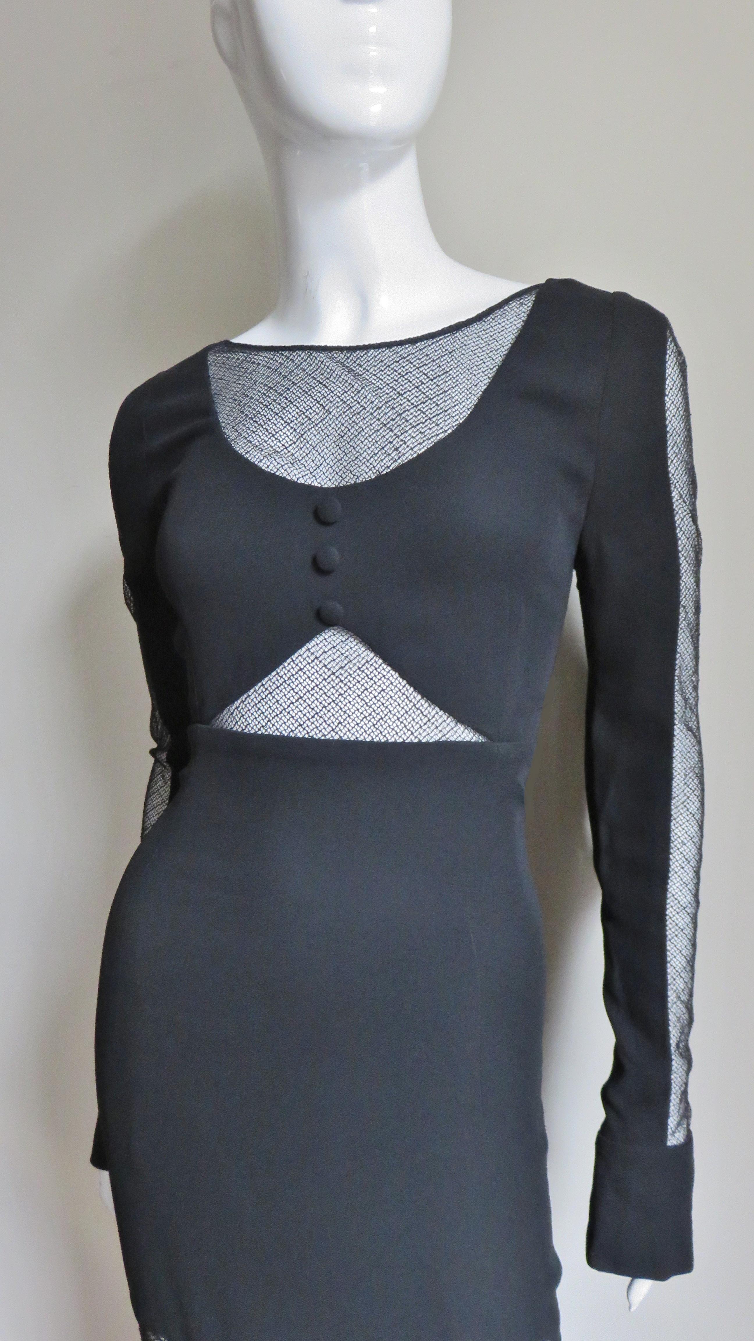 Karl Lagerfeld Dress with Cut outs 1980s In Good Condition For Sale In Water Mill, NY
