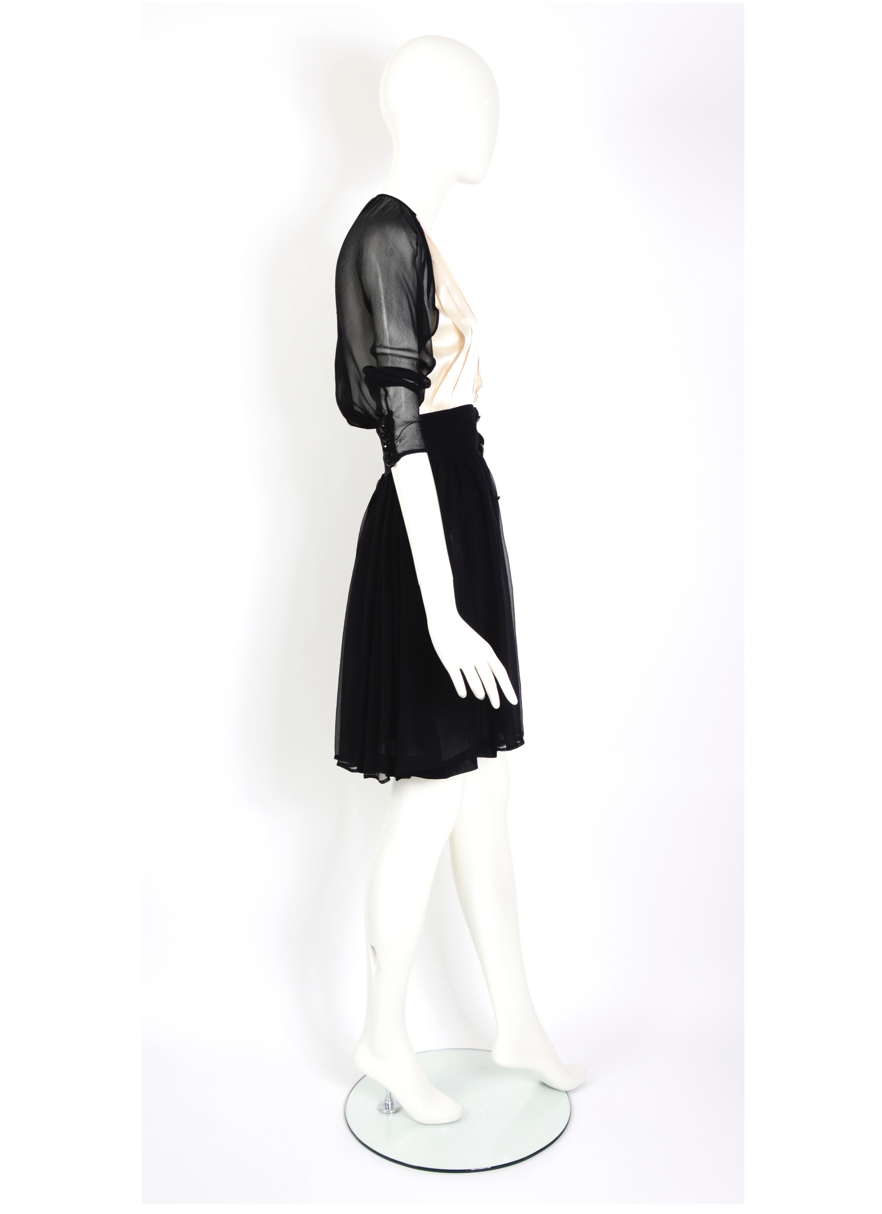 Karl Lagerfeld documented vintage Fall 1988/89 collection black silk dress 5