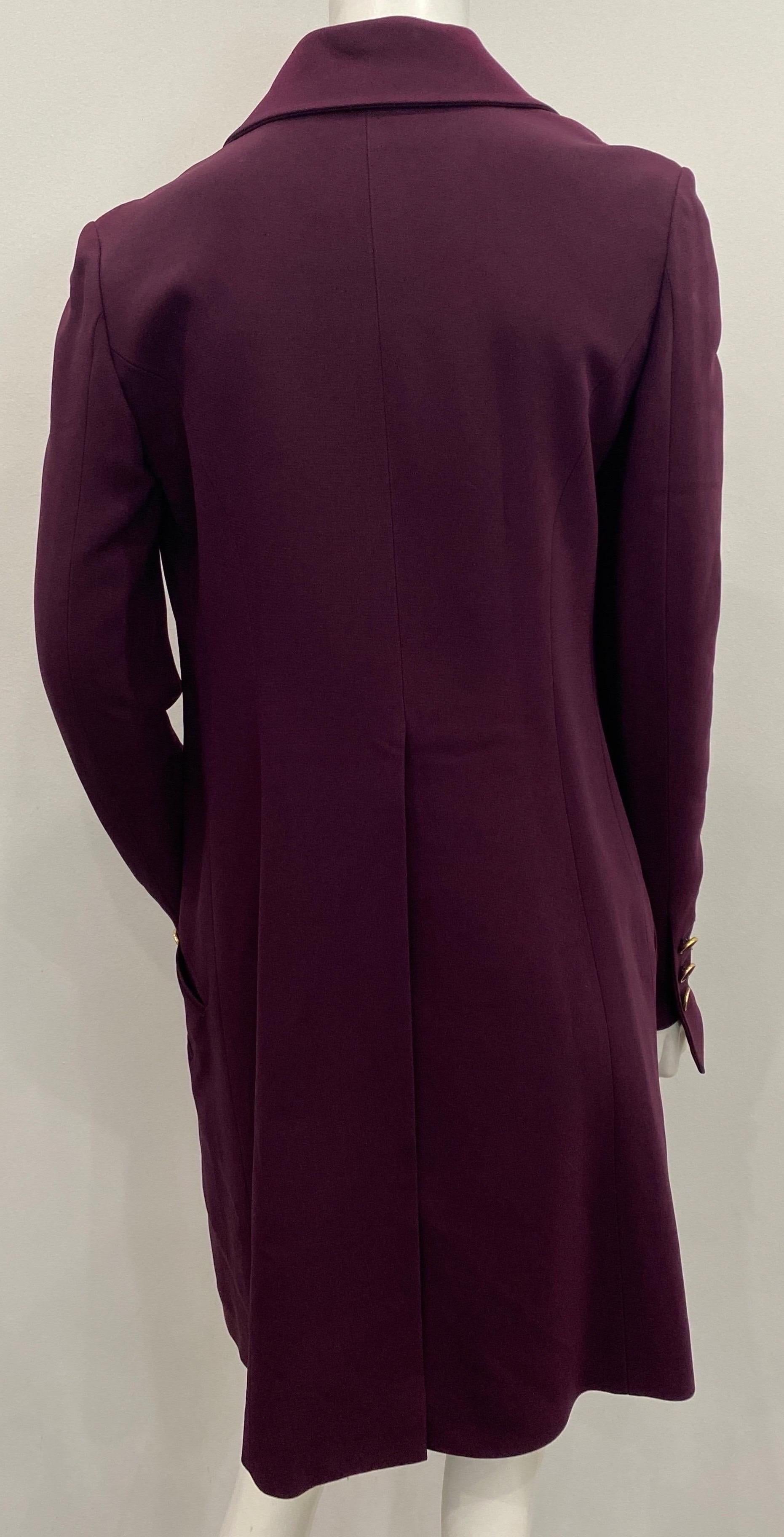 Karl Lagerfeld Eggplant 3/4 Coat - Size 36 For Sale 6