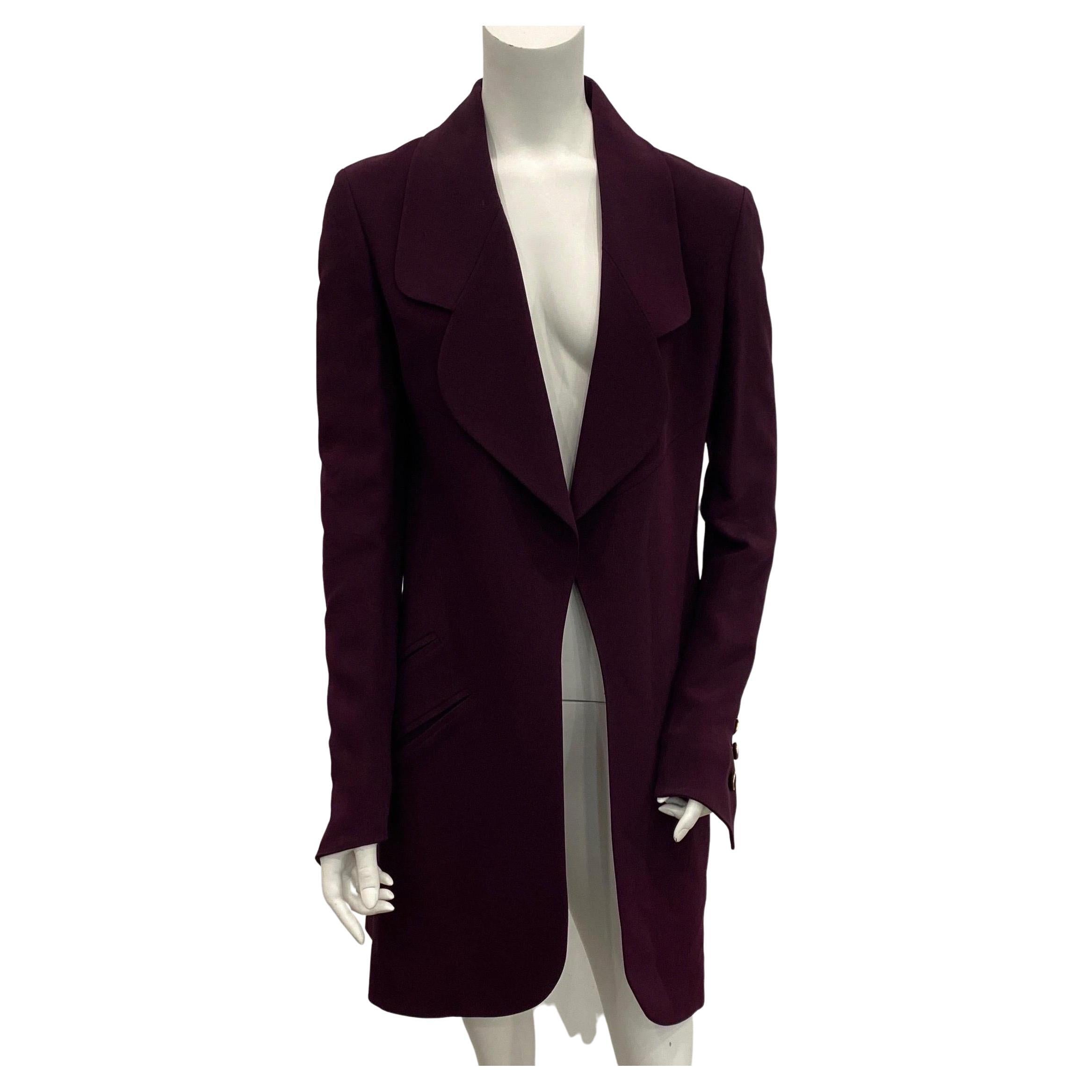 Karl Lagerfeld Eggplant 3/4 Coat - Size 36 For Sale