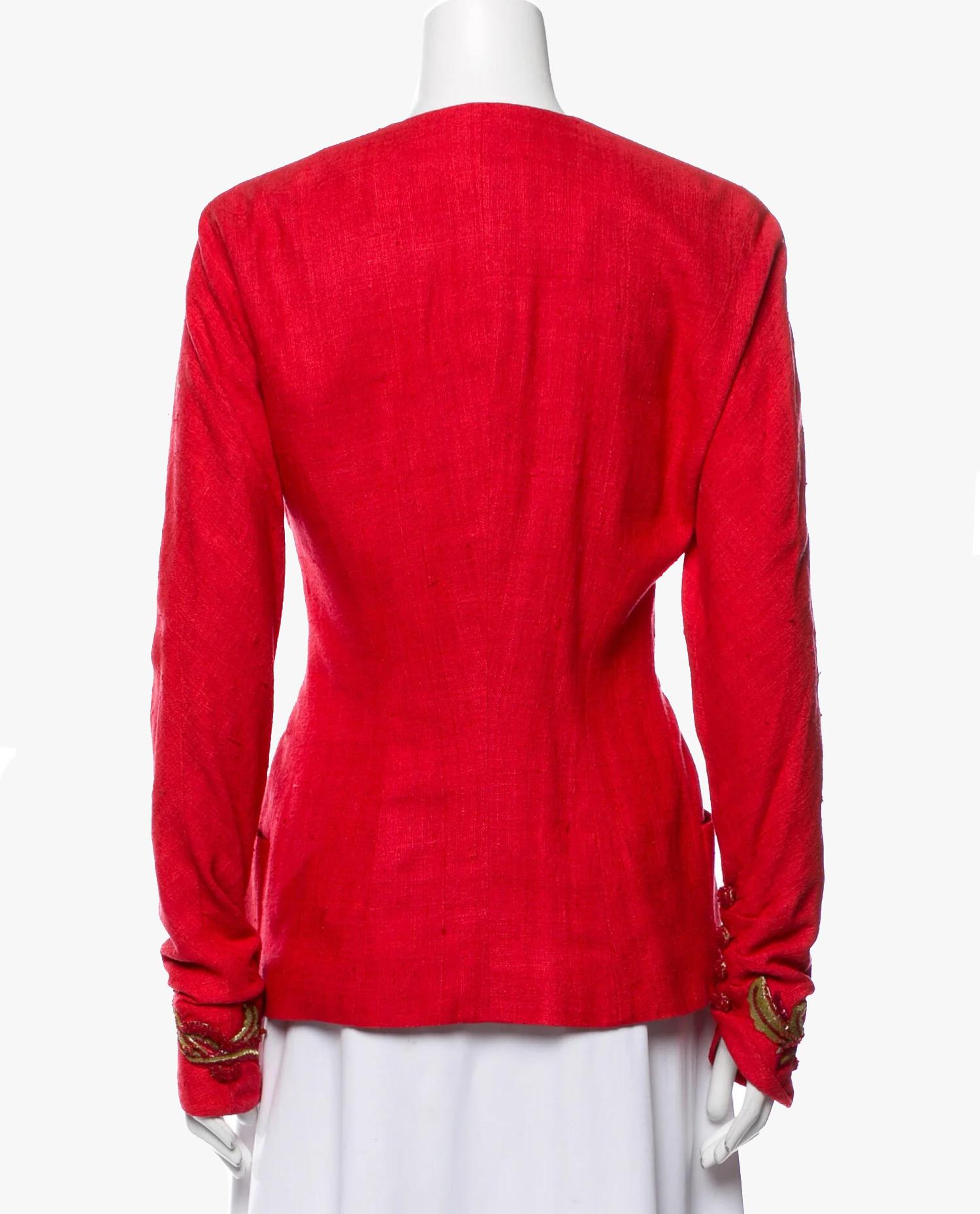 Karl Lagerfeld embroidered silk evening jacket, 1980s In Good Condition For Sale In New York, NY