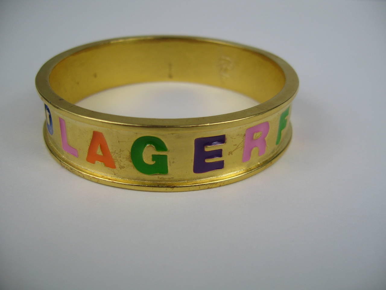 Karl Lagerfeld Enameled Bangle Bracelet 1980s New Never Worn  In New Condition In Wallkill, NY