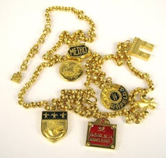 Karl Lagerfeld Enameled Charm Necklace 14 Blvd De La Madeleine New, Never Worn
