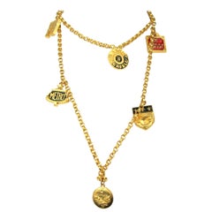 Vintage Karl Lagerfeld Enameled Charm Necklace 14 Blvd De La Madeleine New, Never Worn 