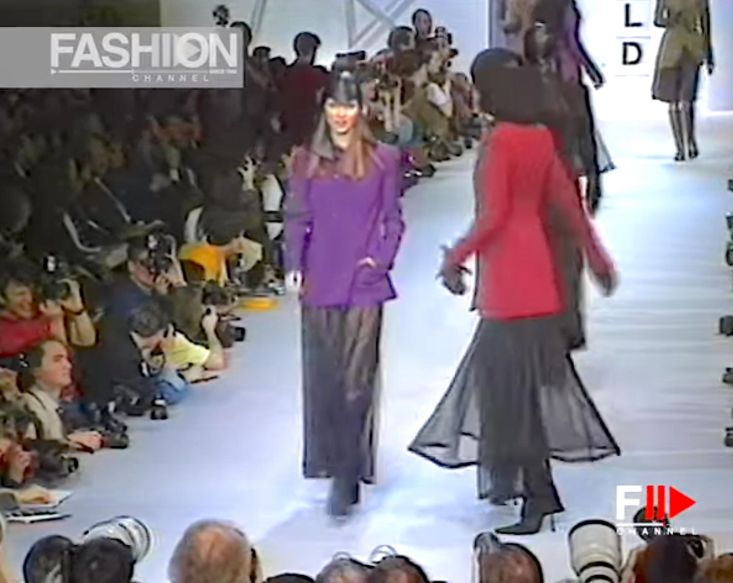 Karl Lagerfeld F/W 1993 transparent black silk trousers layered net skirt  For Sale 8