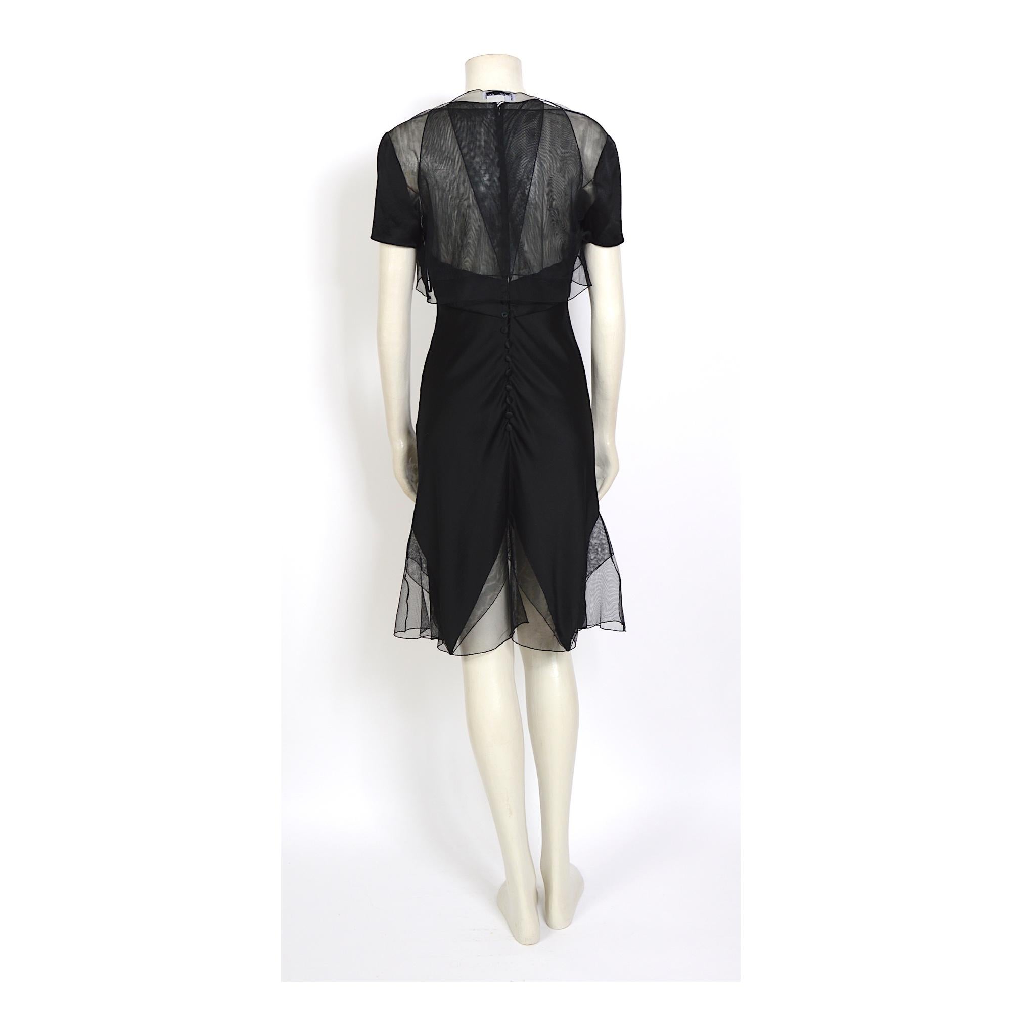 Karl Lagerfeld fall 1994/95 vintage black silk dress with matching top In Excellent Condition In Antwerp, BE