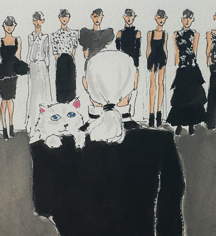 American Karl Lagerfeld Fashion Show, One of a Kind Watercolor